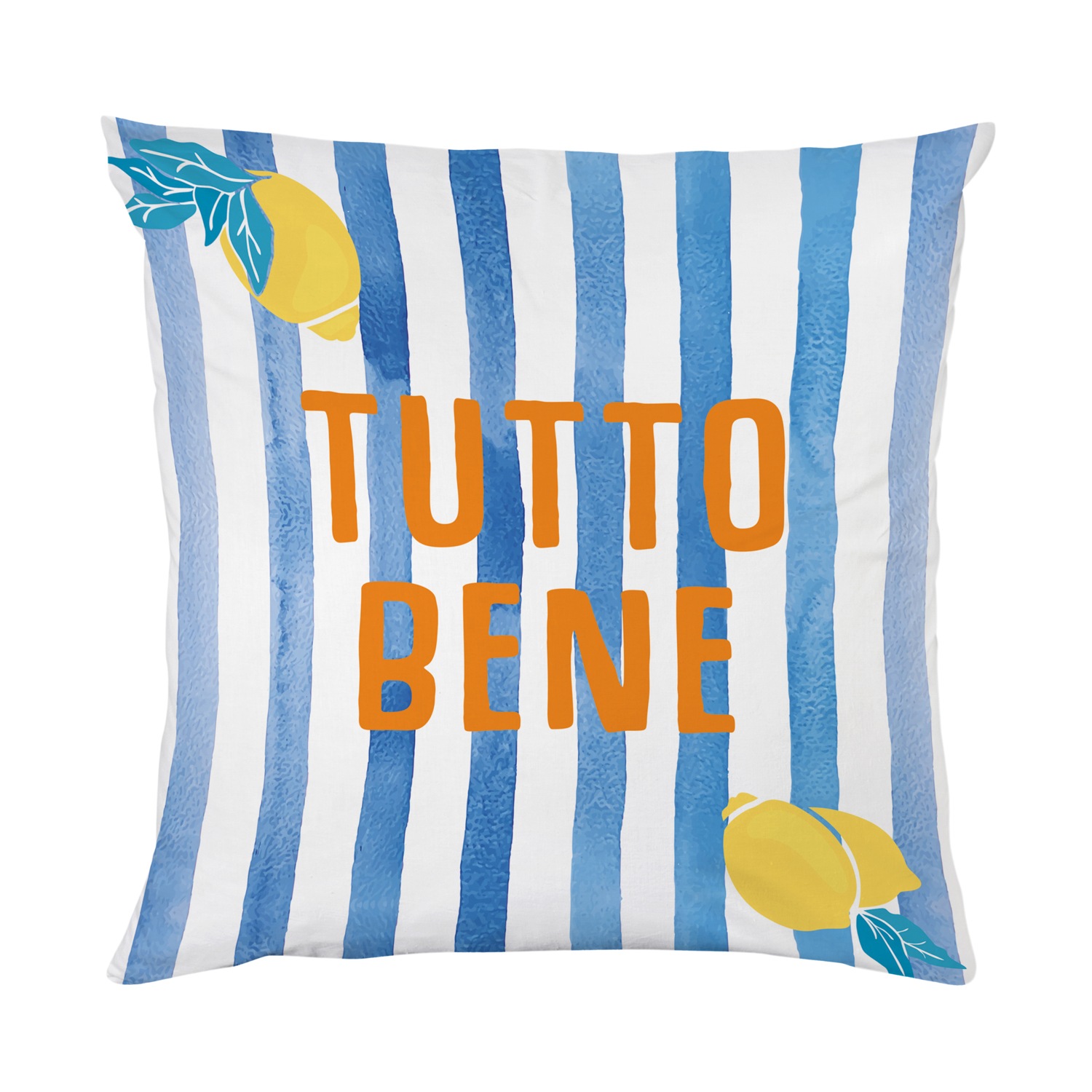 queence Dekokissen »Tutto Bene blau weiß gestreift«, Beidseitig bedruckte K günstig online kaufen
