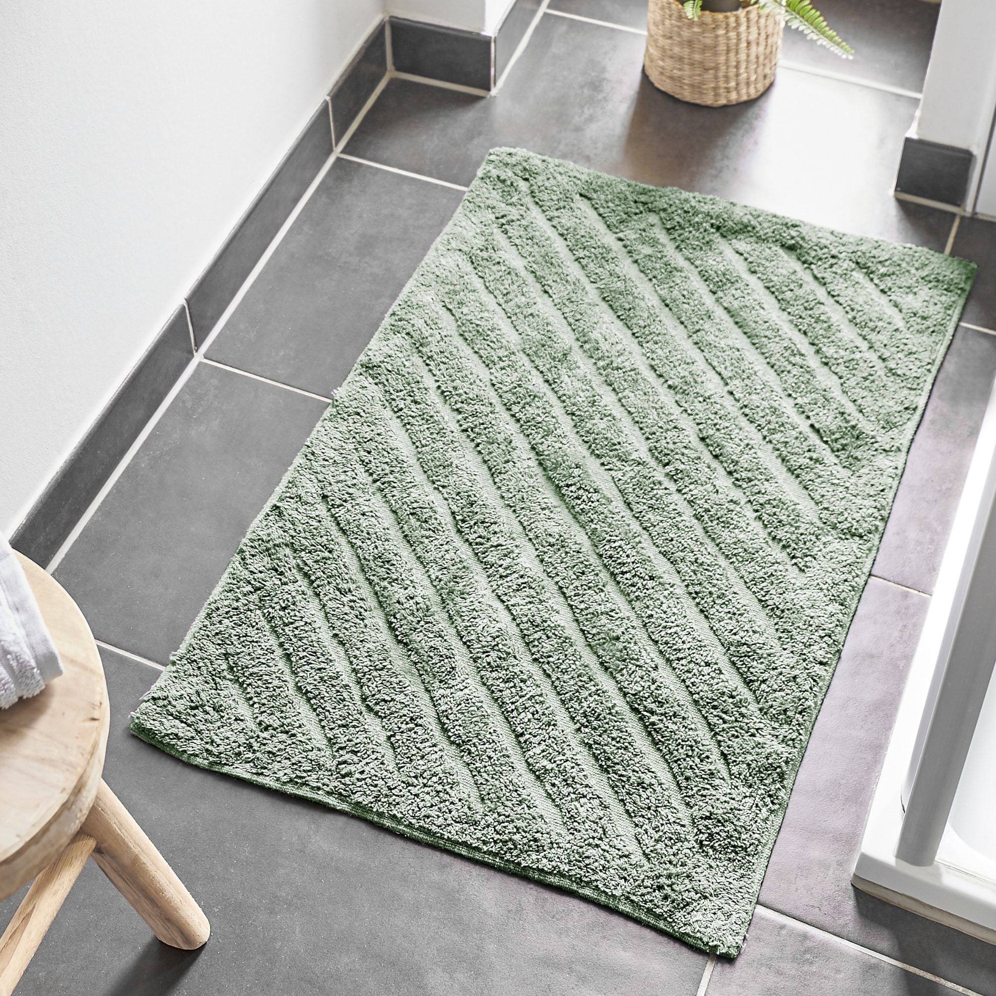 Andiamo Badematte »Havanna, 50x80 cm«, fußbodenheizungsgeeignet-schnell trocknend, Badteppich, Uni Farben, Hoch-Tief Effekt, verschiedene Designs