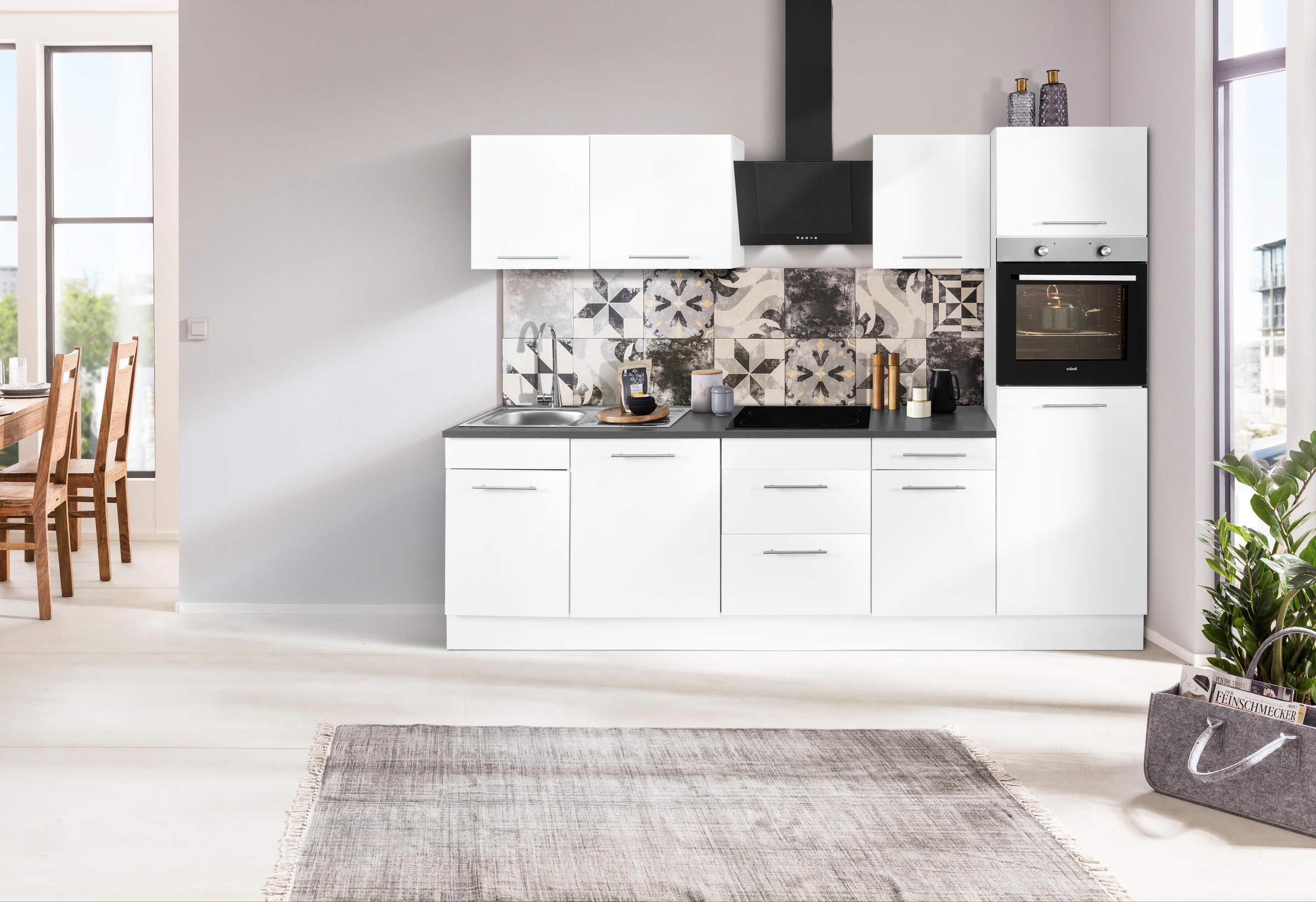 wiho Küchen Küchenzeile »Ela«, Breite 280 cm, Soft-Close-Funktion, höhenver günstig online kaufen