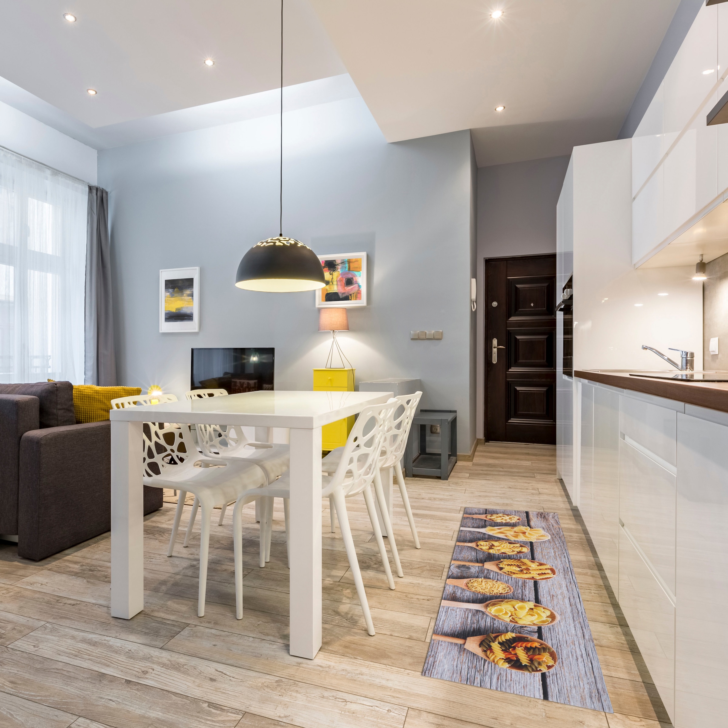 Andiamo Läufer »Kitchen«, rechteckig, 3 mm Höhe, Vinyl-Küchenläufer, moderne Küchenmotive, Pasta, Gewürze, Kaffee