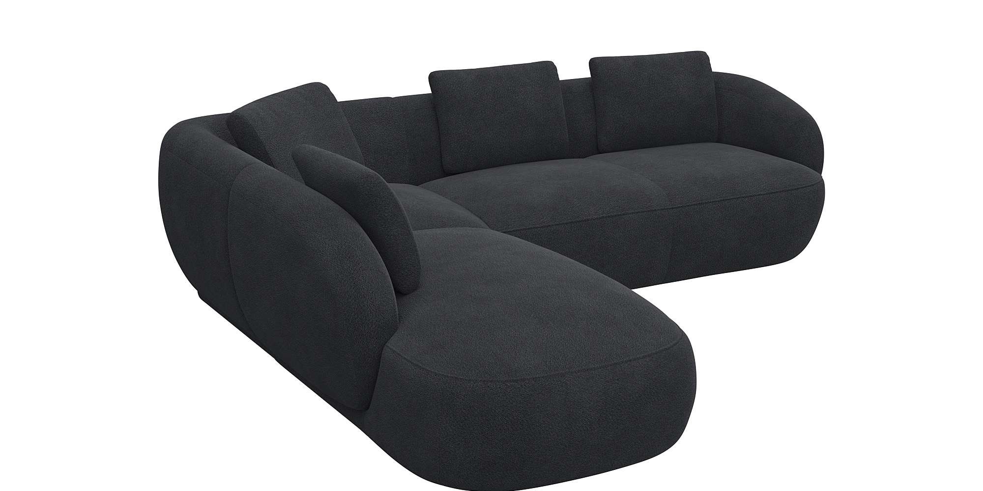 FLEXLUX Ecksofa »Torino, rund, L-Form, Sofa-Ecke mit Ottomane«, Modernes, o günstig online kaufen