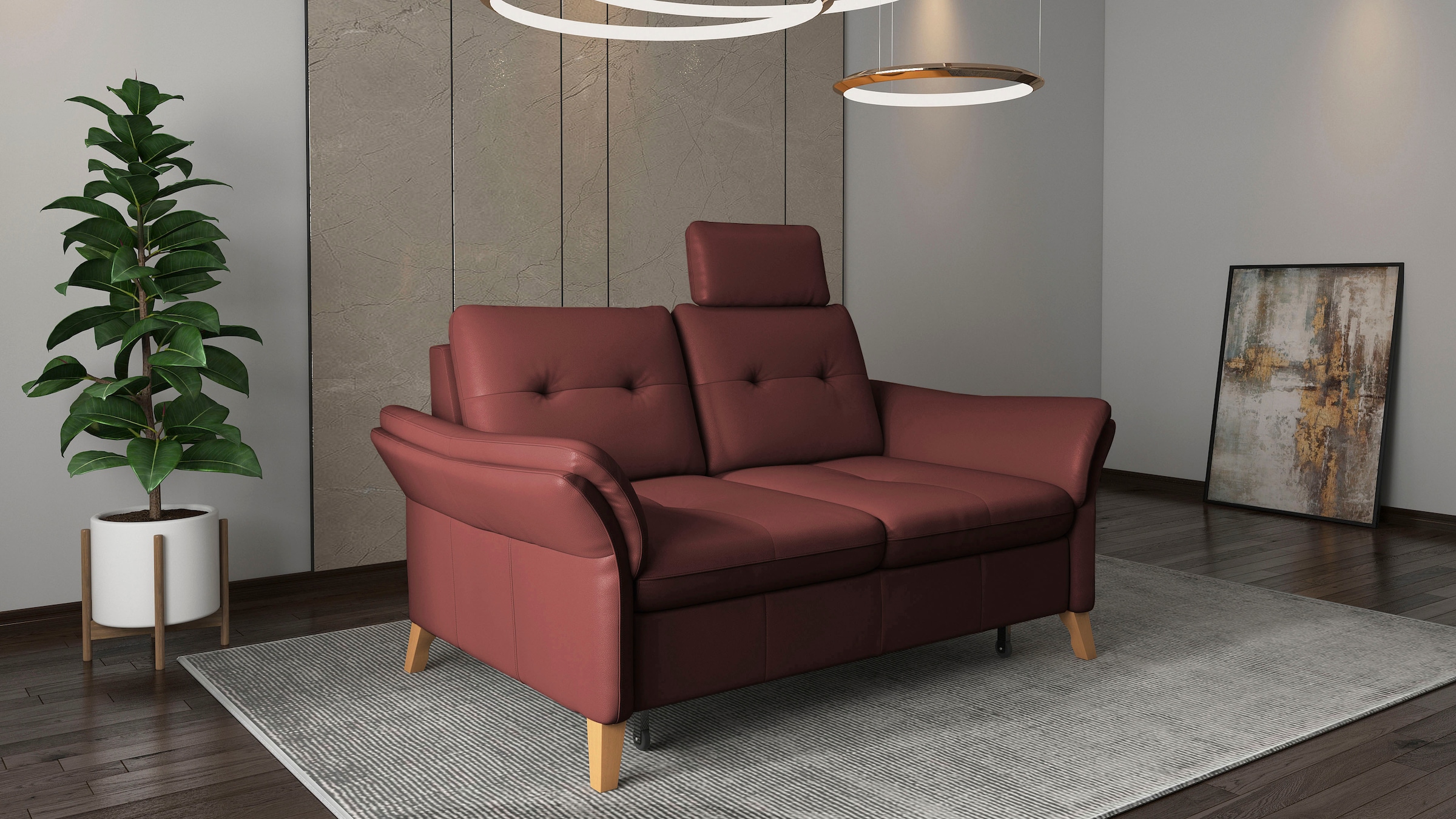 sit&more 2-Sitzer »Göteborg«, inklusive Sitztiefenverstellung und Federkern