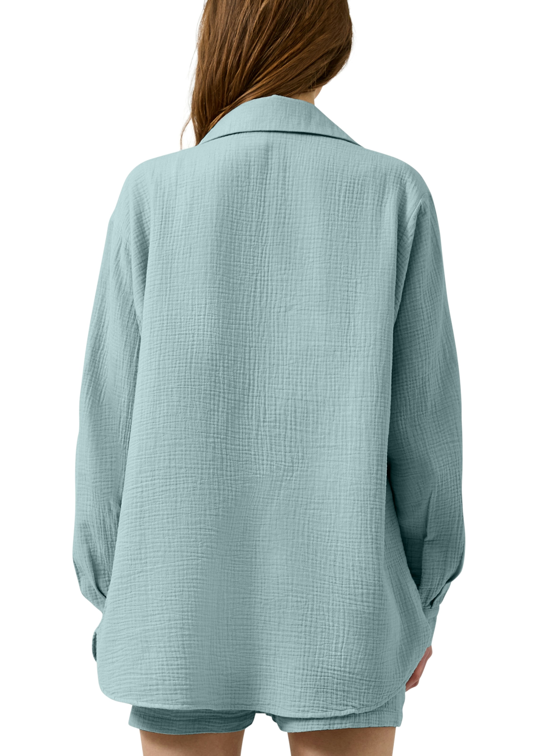 QS Langarmbluse Bluse extra lang, in Crashed-Optik