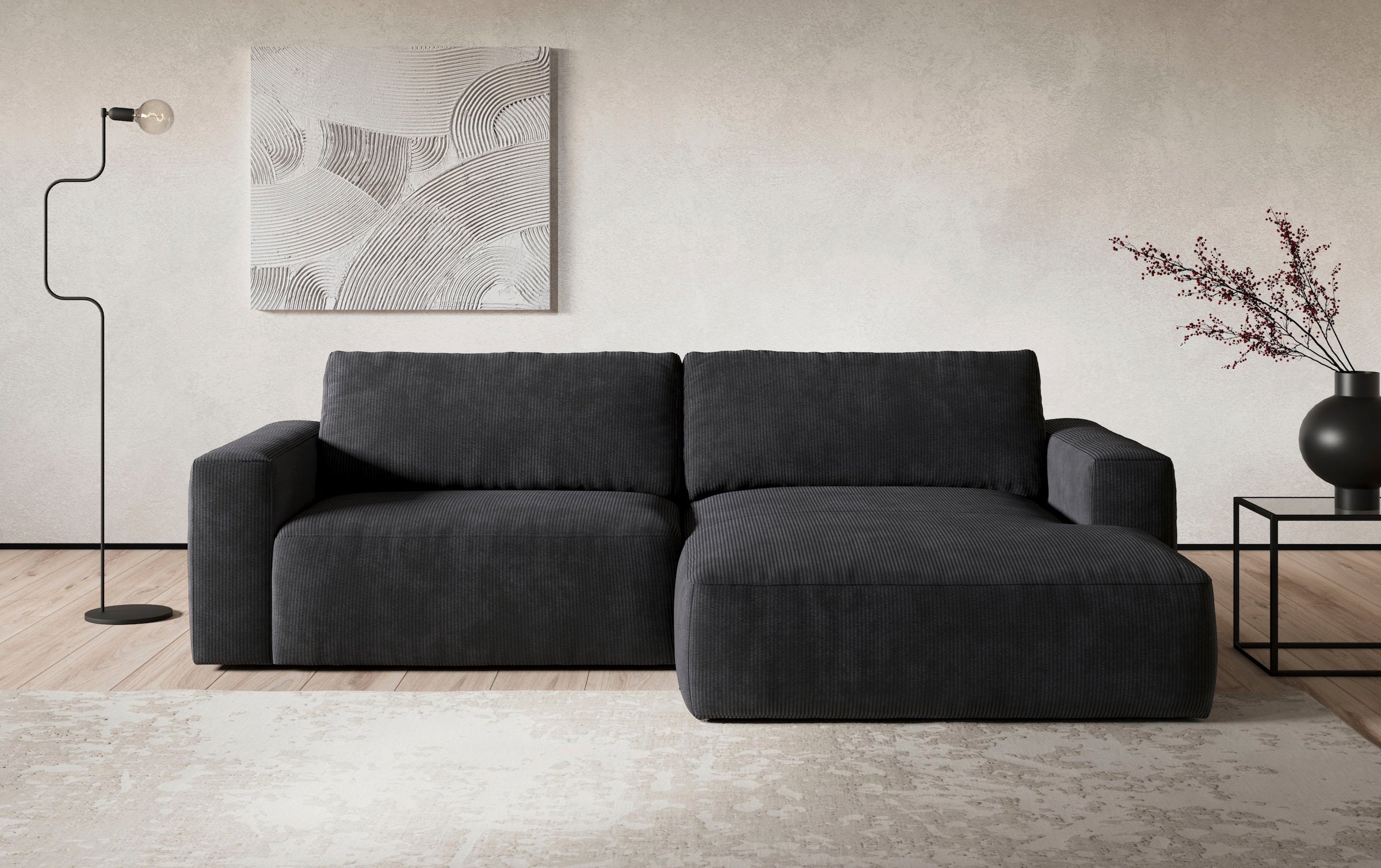 COTTA Ecksofa »Lasso L-Form, XL-Sofa«, mit breiter Recamiere im trendigen C günstig online kaufen