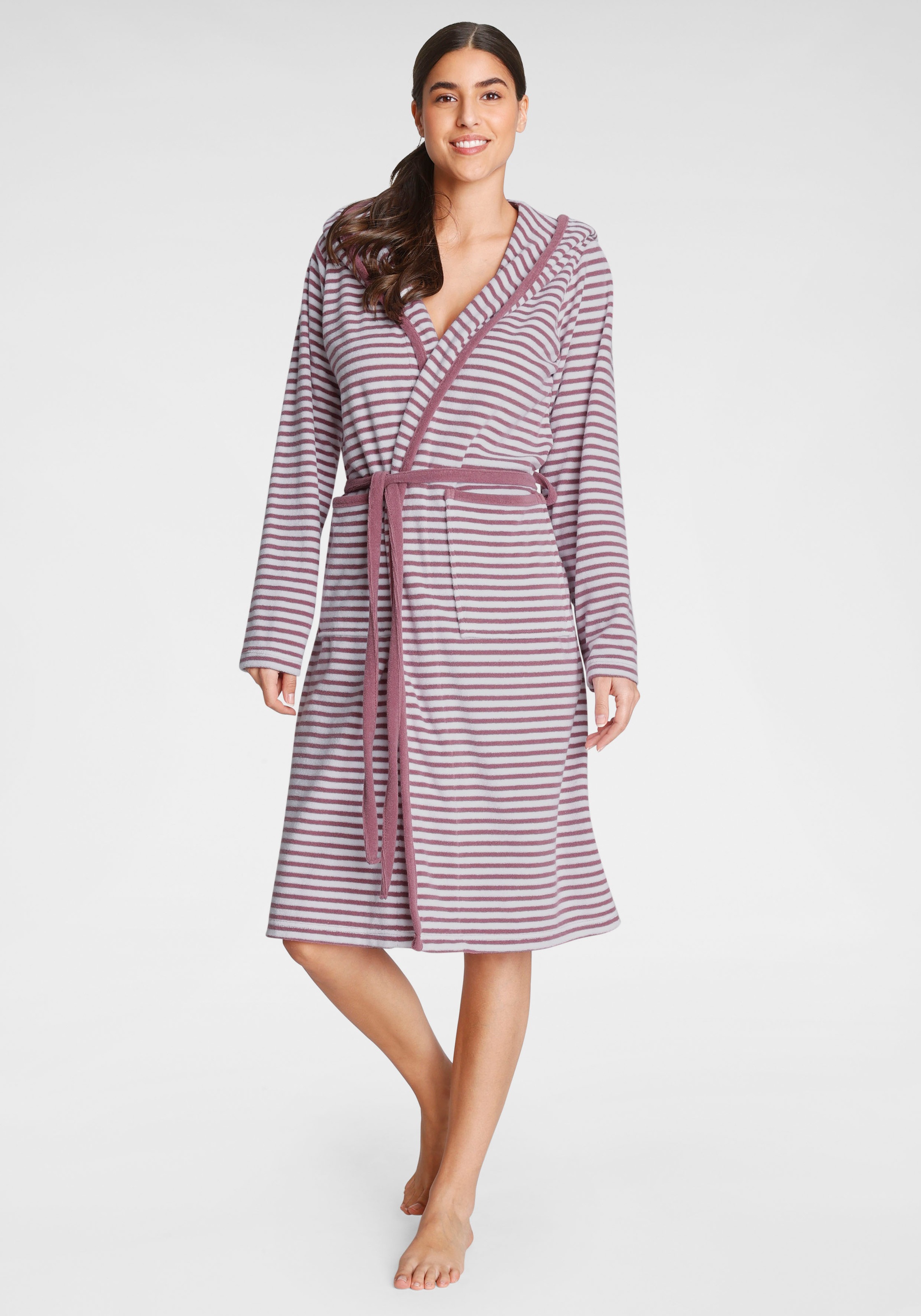TOM TAILOR HOME Unisex-Bademantel »Stripe«, (1 St.), für Damen & Herren, gestreift, angenehm leicht