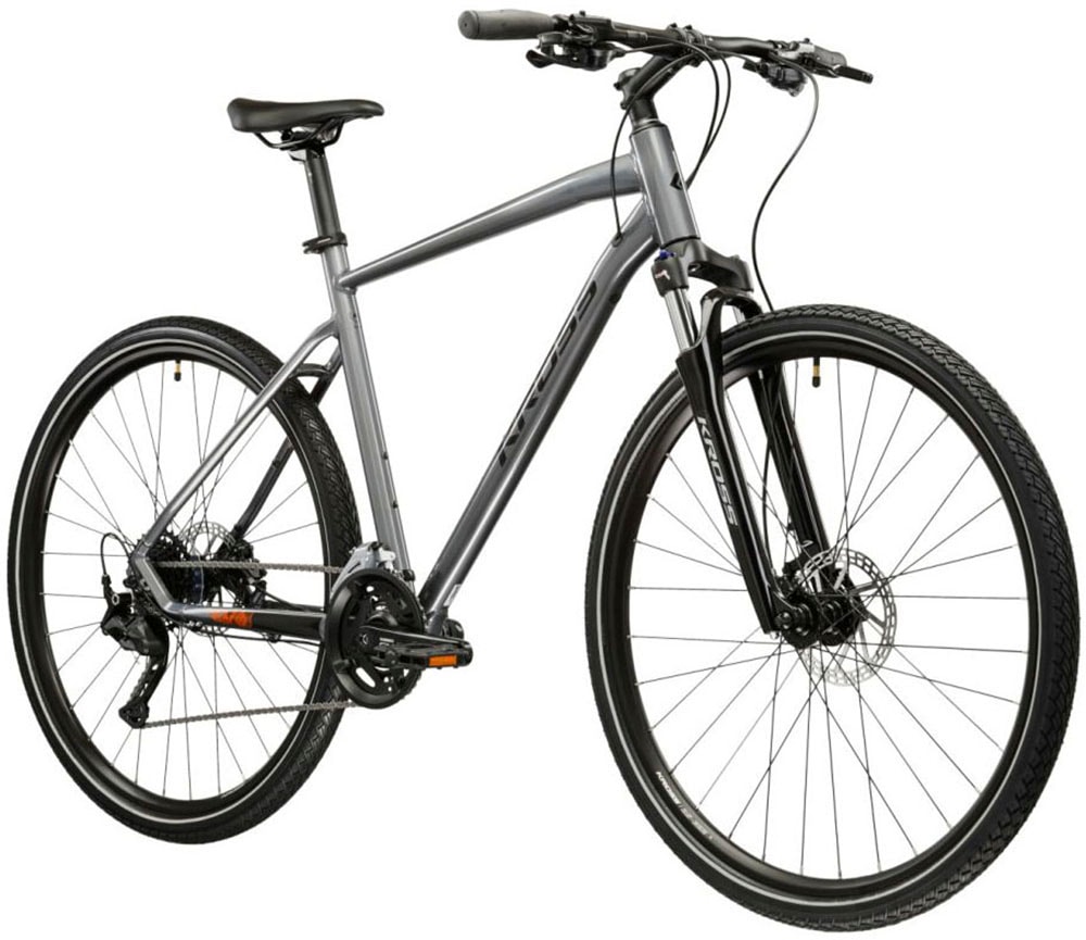 Kross Crossrad »Crossrad Herren 28" Evado 5.0 grau 18 Gänge« 18 Gang Shimano CUES U3020 Schaltwerk Kettenschaltung