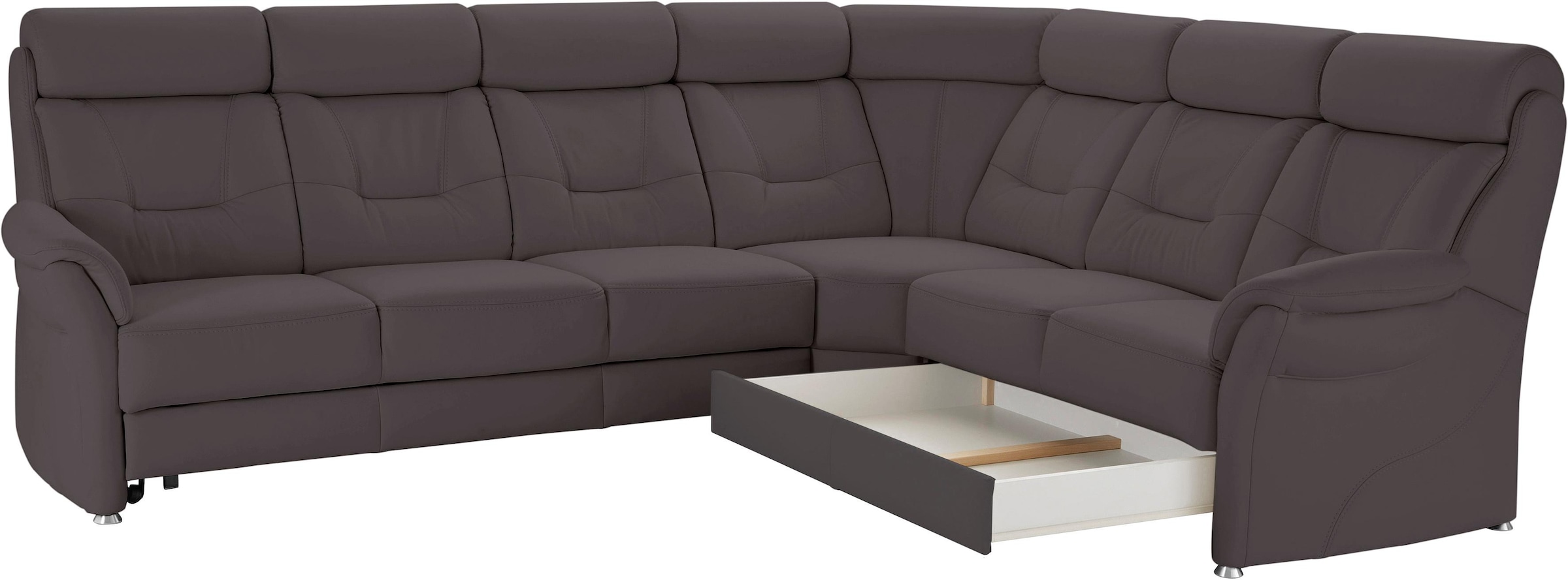 Places of Style Ecksofa »Sardinien L-Form«, mit Kopfteilverstellung, wahlweise mit Bettfunktion