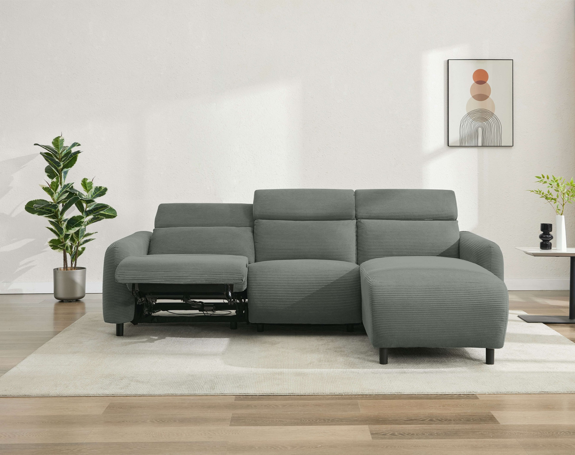 Home affaire Ecksofa »SKAANE in Cord, L-Form, 274 cm, manuelle u. elektrisc günstig online kaufen