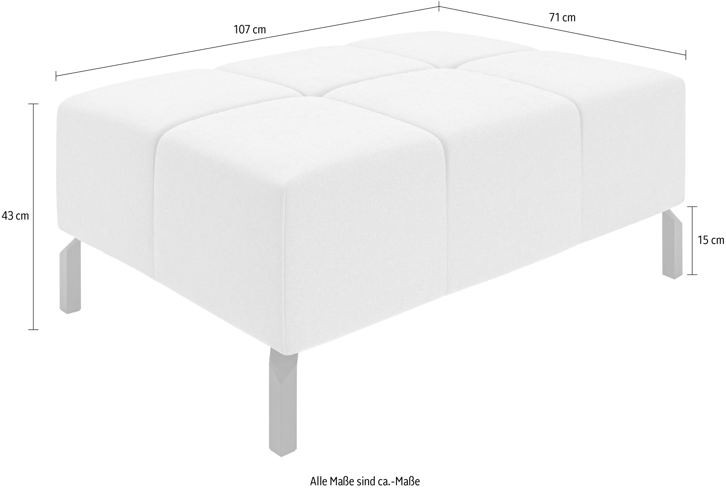 INOSIGN Hockerbank »Ancona New«, passend zum Ecksofa, auch in Easy care-Bezug + Cord