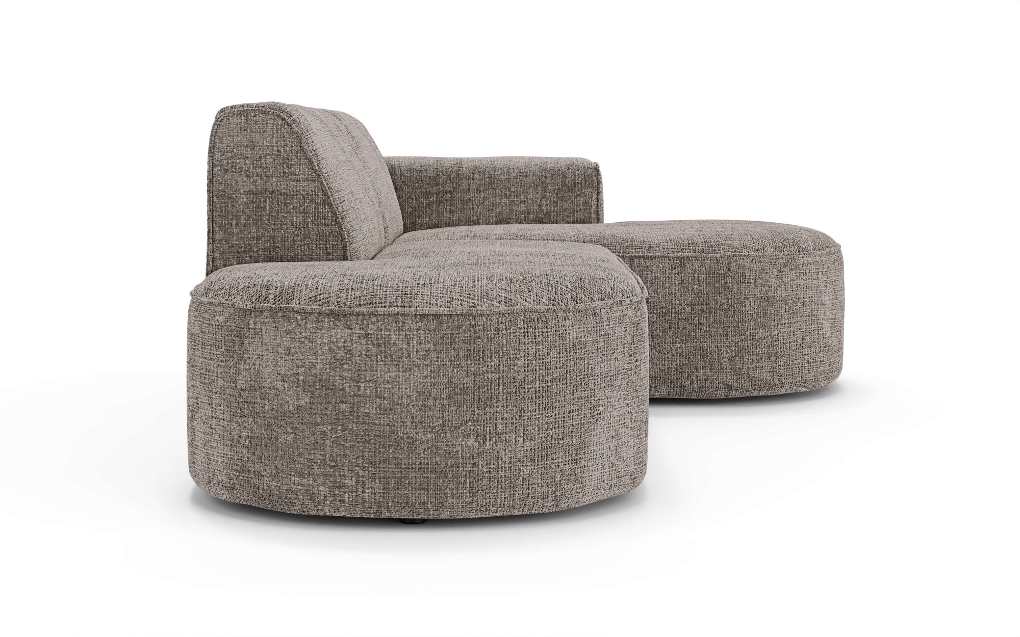 OTTO home Ecksofa »ADELLA XL Design-Sofa mit Recamiere rechts/links, 263/159/76 cm«, L-Form XL mit Wellenunterfederung, runde Form, auch in Cord