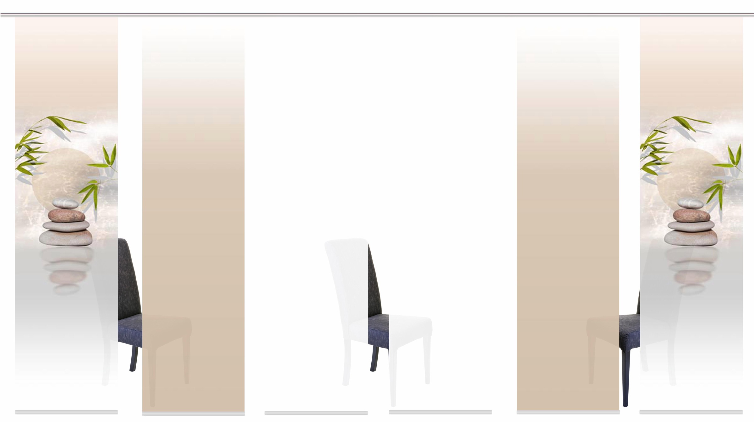 HOME WOHNIDEEN Schiebegardine »BUDA« Klettband 6 Stk. tlg. HxB: 245x60, ink günstig online kaufen