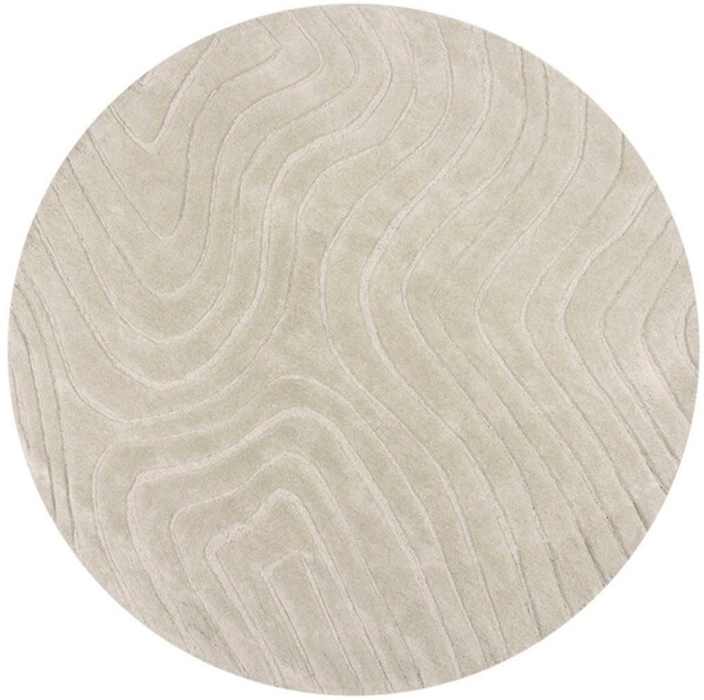 FLAIR RUGS Wollteppich »Mesmerise«, rund, 14 mm Höhe, Wollteppich mit Hoch-Tief Effekt