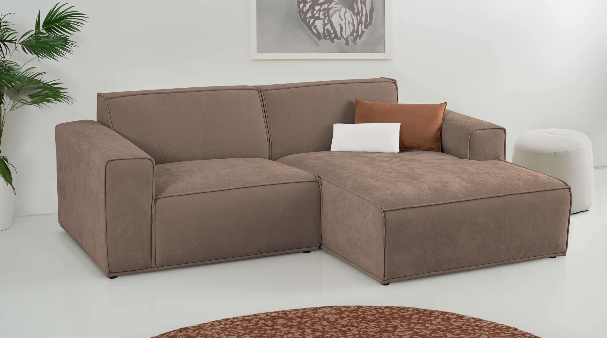 Home affaire Ecksofa »Avelin, 228 cm, L-Form, Chenille, Struktur-Boucle«, m günstig online kaufen