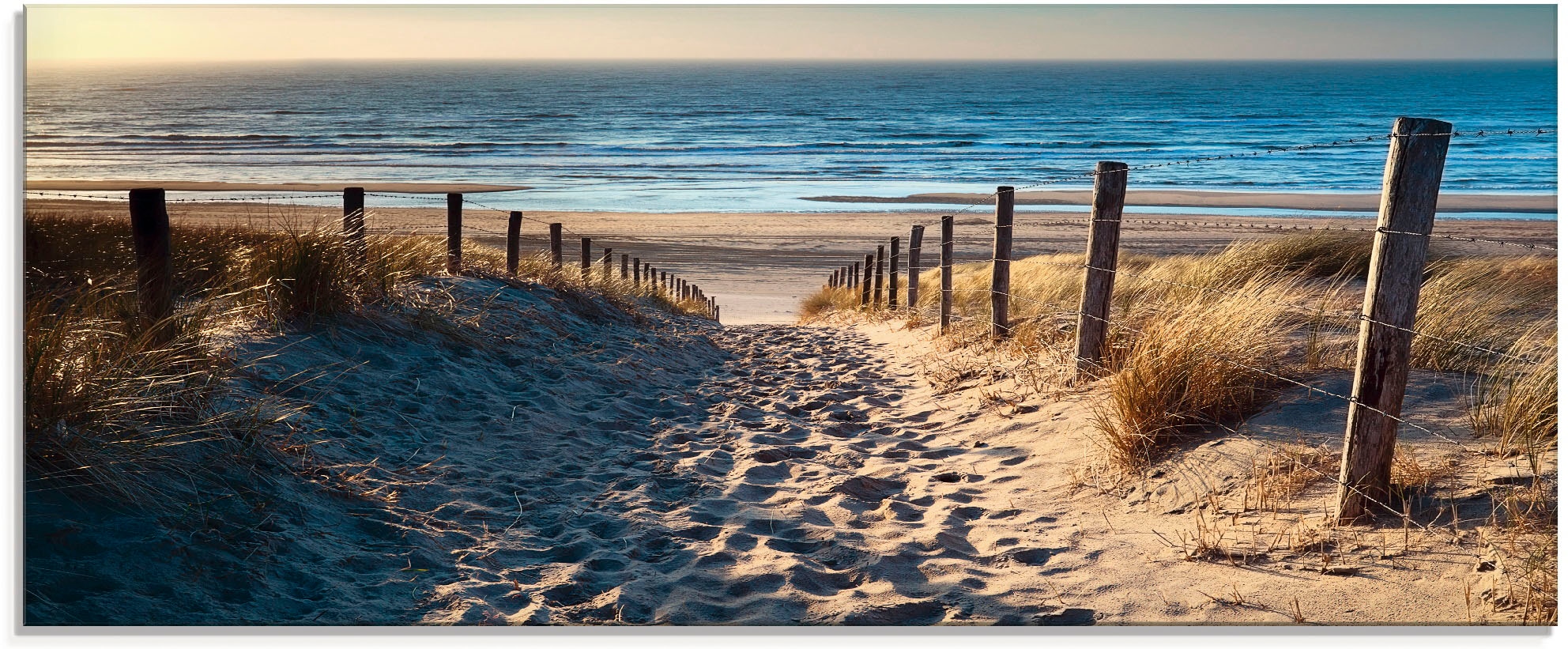 Artland Glasbild "Weg zum Nordseestrand Sonnenuntergang", Strand, (1 St.), günstig online kaufen