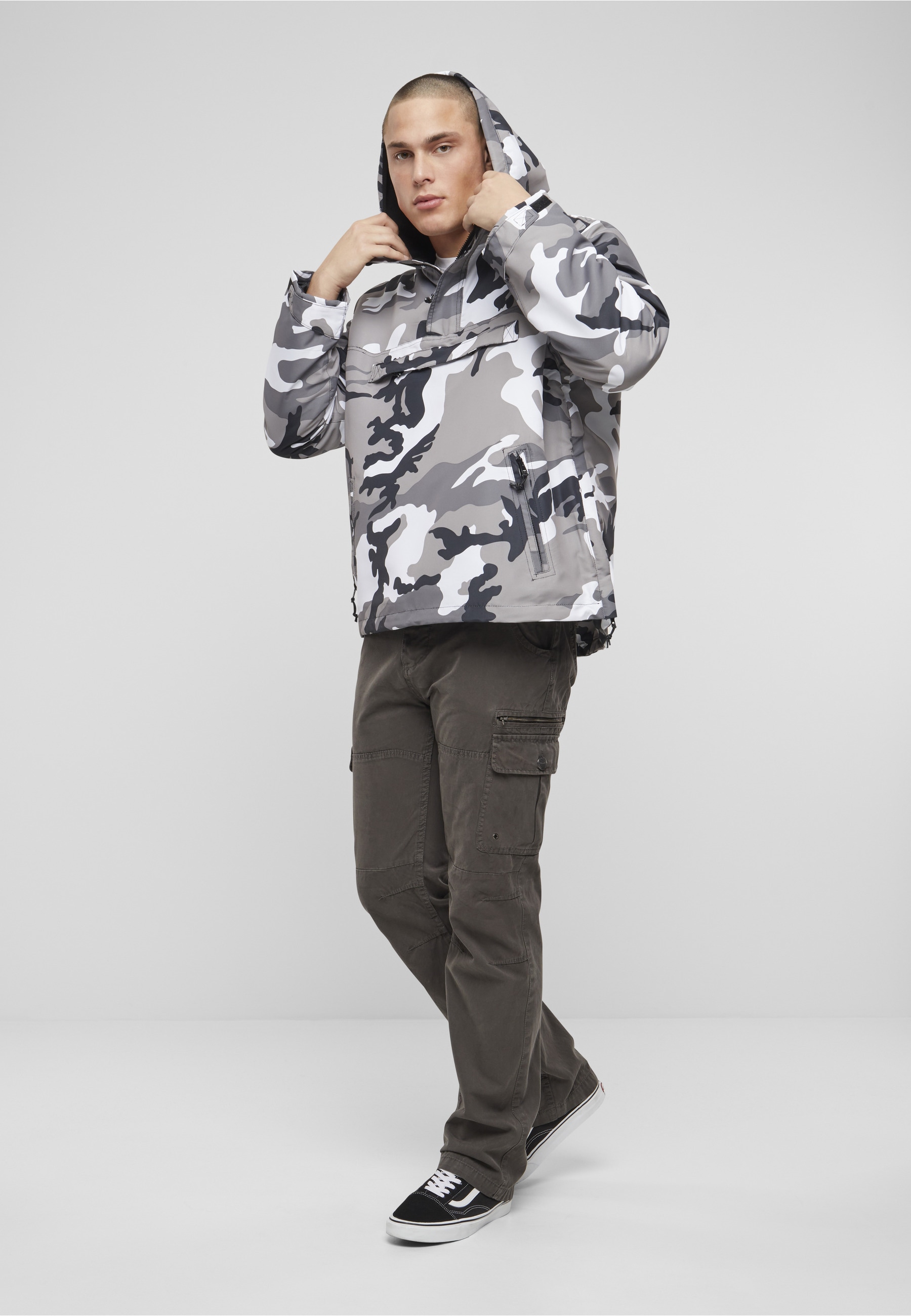 Brandit Anorak »Brandit Herren Fleece Pull Over Windbreaker« 1 Stk. tlg. mit Kapuze