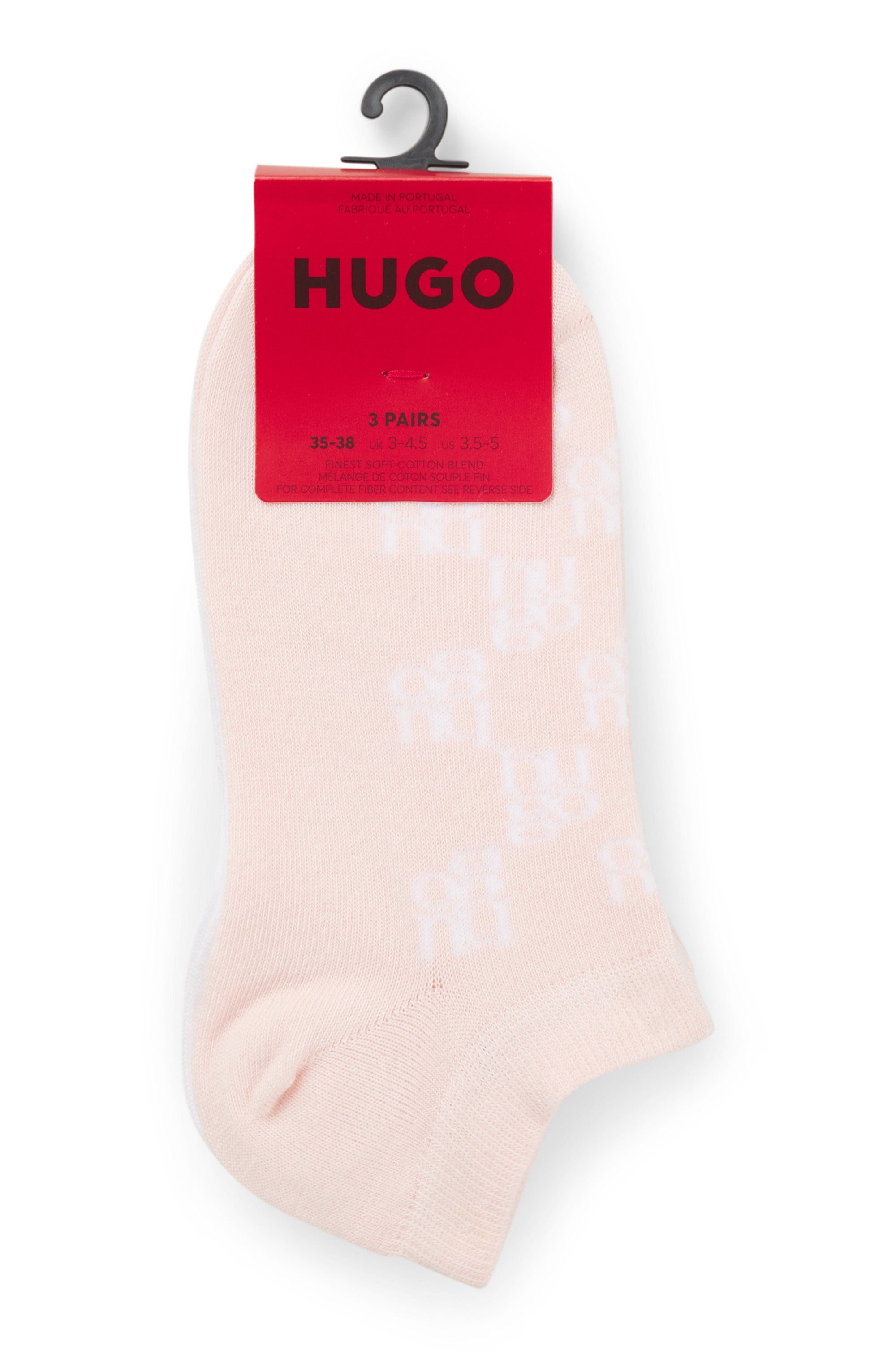 HUGO Underwear Sneakersocken 3 Paar tlg. verstärkte Fersen- und Zehenpartie