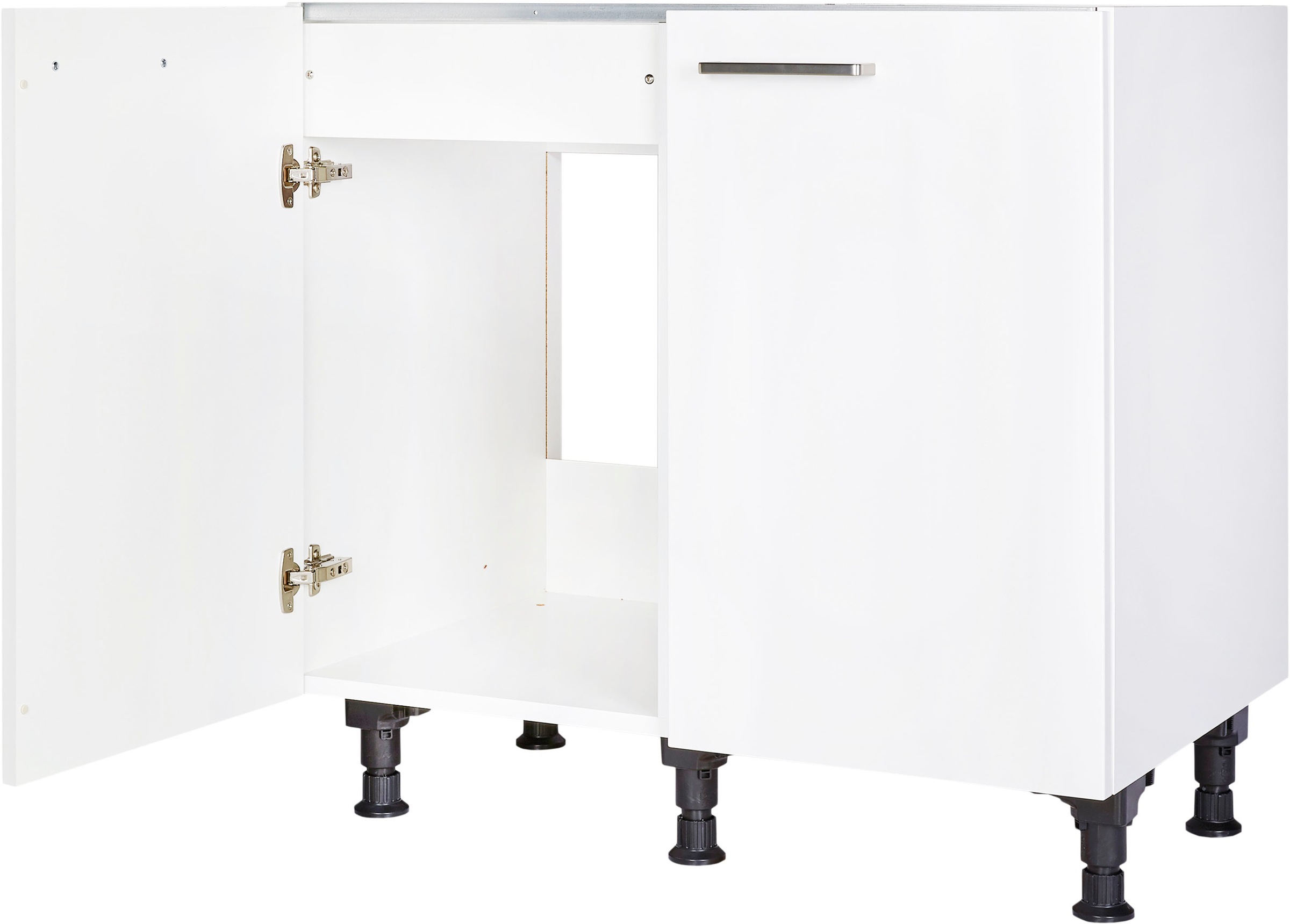 nobilia® Spülenschrank »"Touch", vormontiert, mit höhenverstellbaren Sockelfüßen,«, Breite 90 cm
