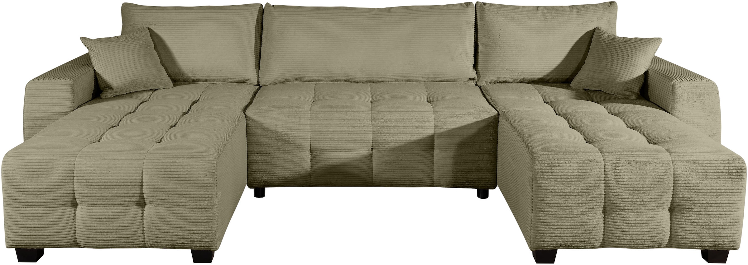 OTTO home Wohnlandschaft »Bella U-Form, B: 314 cm, inkl. Schlaffunktion, auch in Cord« inkl. Bettkasten, Bonellfederkern, extra große Liegefläche: 269x135cm