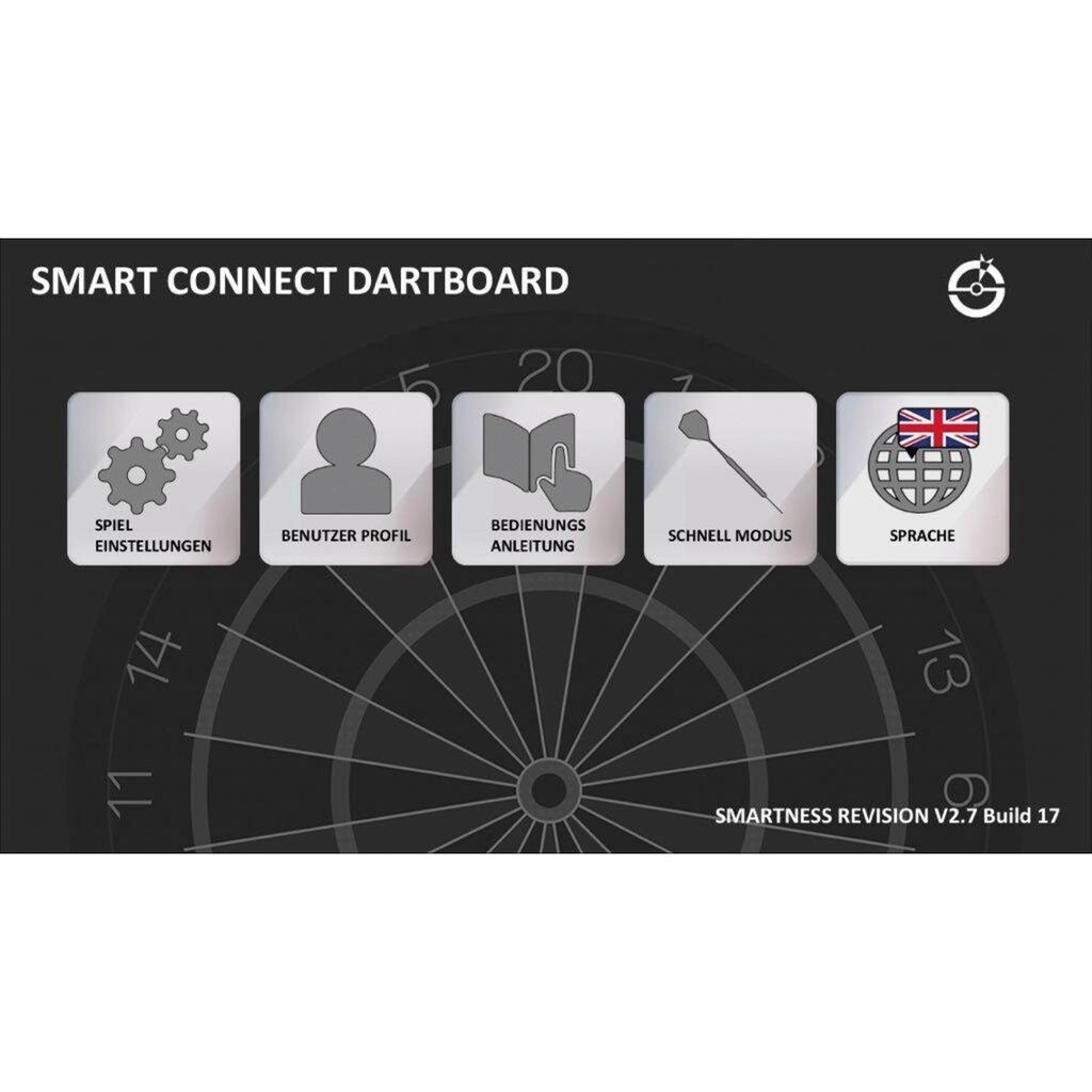 Sunflex Dartscheibe »SMART TEC«, (Packung, 28, mit Dartpfeilen), Bluetooth gesteuerte, elektronische Dartscheibe