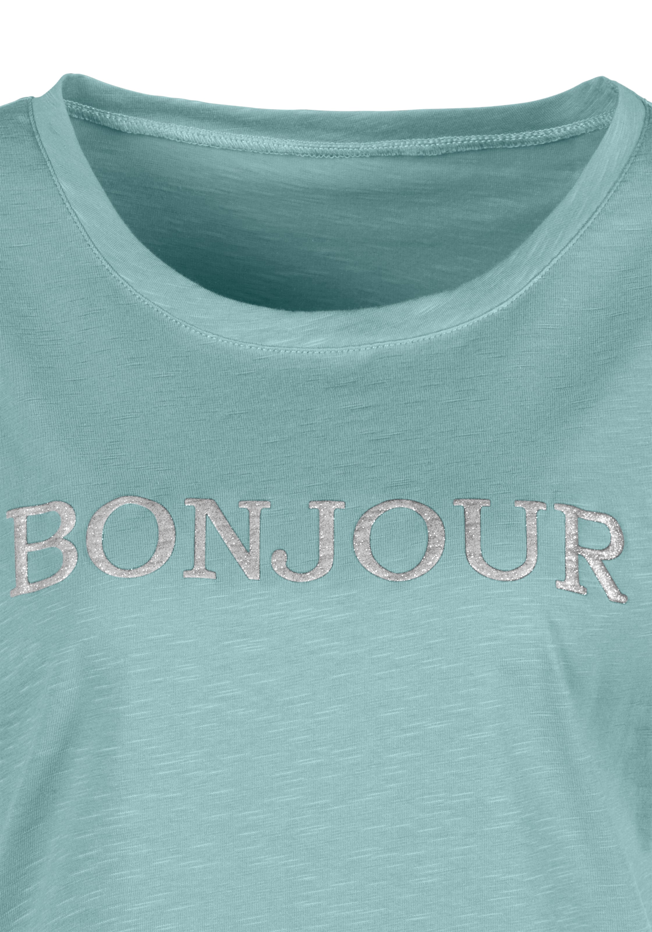 Vivance T-Shirt »mit Frontdruck "Bonjour"«, aus weicher Baumwoll-Qualität