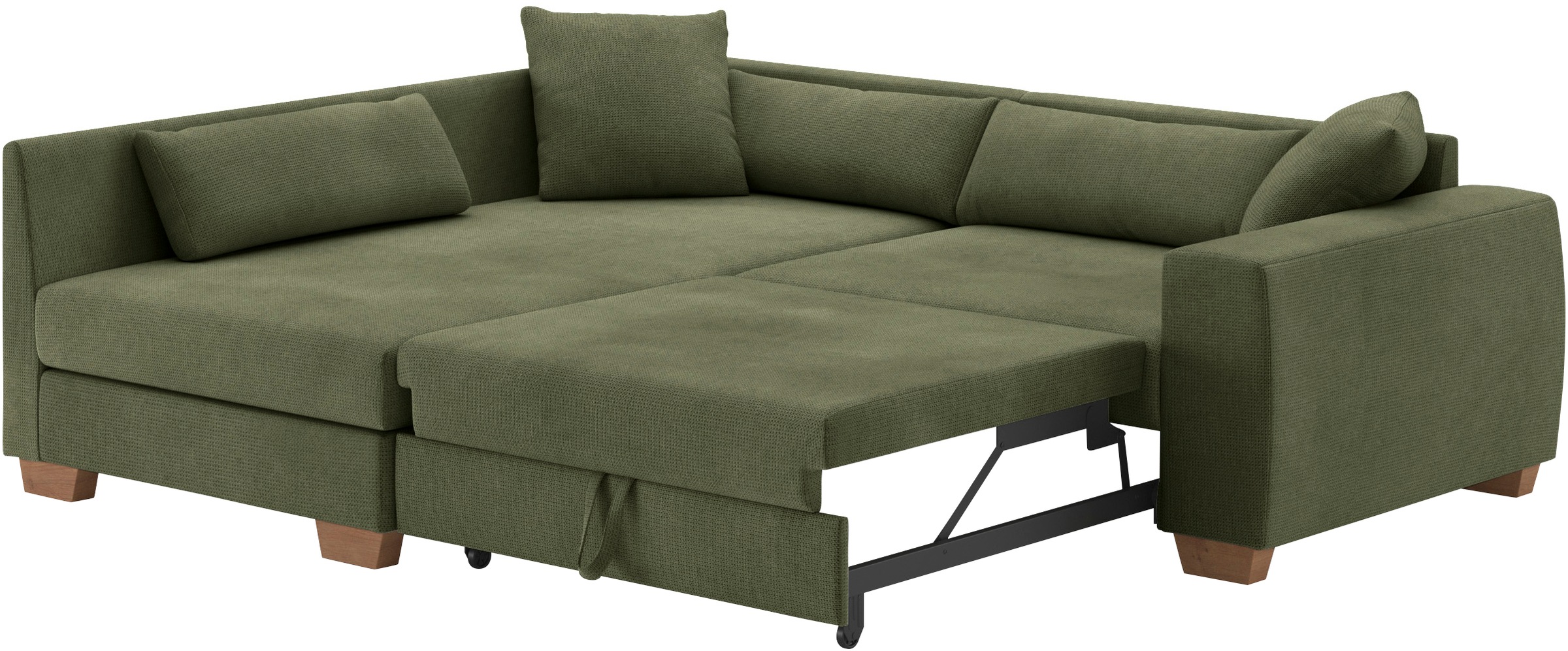 Mr. Couch Ecksofa »Helena L-Form, bis 140 kg belastbar«, mit Taschenfederkern, wahlweise mit Bettfunktion