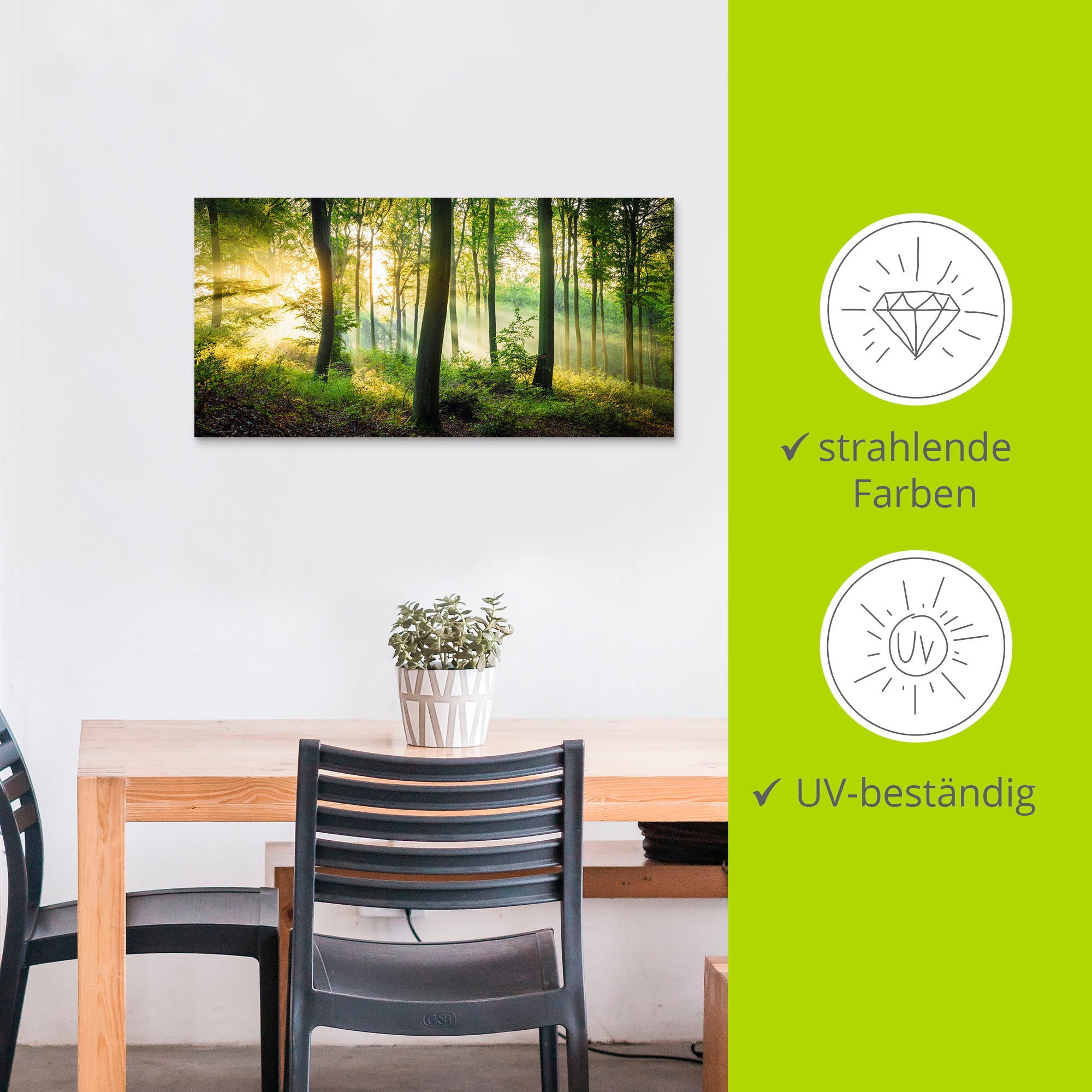 Artland Wandbild »Herbst im Wald II«, Waldbilder, (1 St.), als Alubild, Outdoorbild, Leinwandbild, Poster, Wandaufkleber