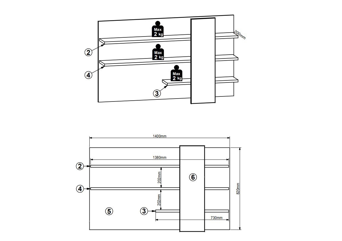 Innostyle Wandboard »BELLANO«, (1 St.), mit Boden