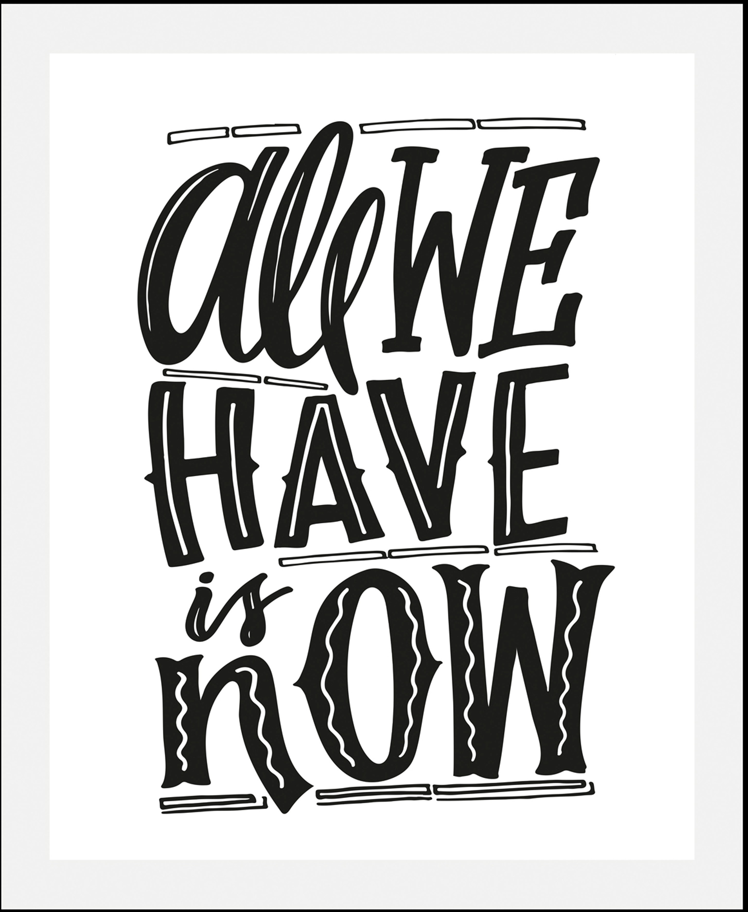 queence Bild »Now«, Schriftzüge-Sprüche & Texte-Motivationsbilder-Schwarz-W günstig online kaufen