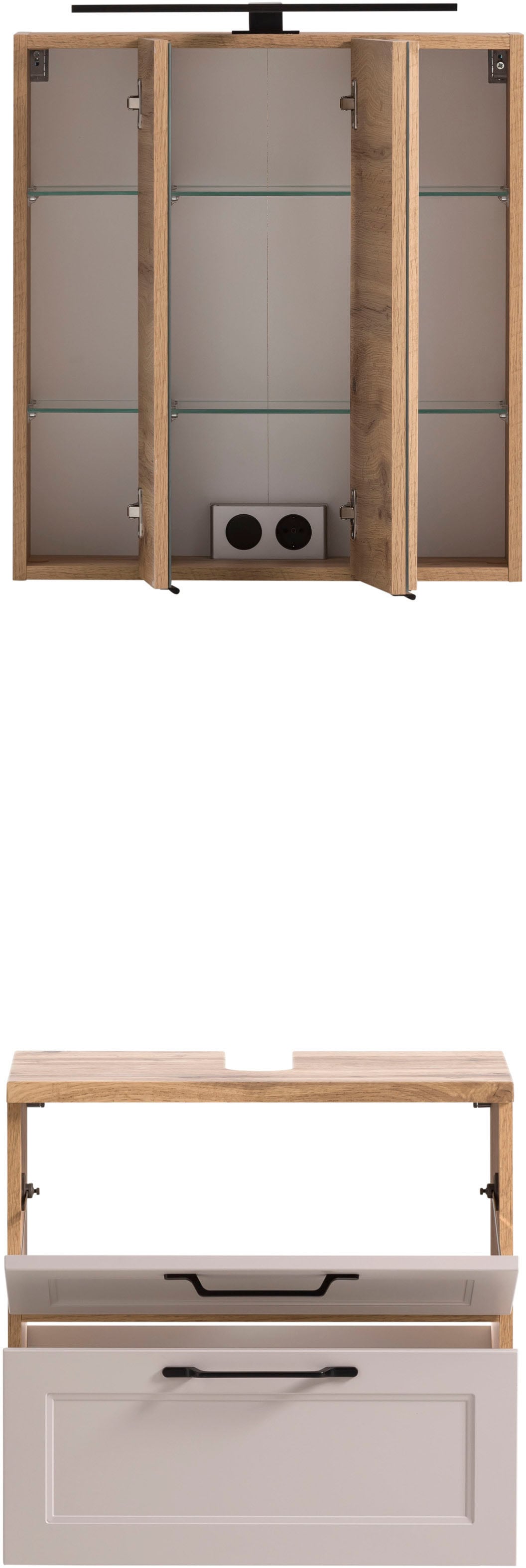 welltime Badmöbel-Set »Lana«, (Komplett-Set, 2 St.), Badezimmer-Set, 2-teilig, 60 cm breit