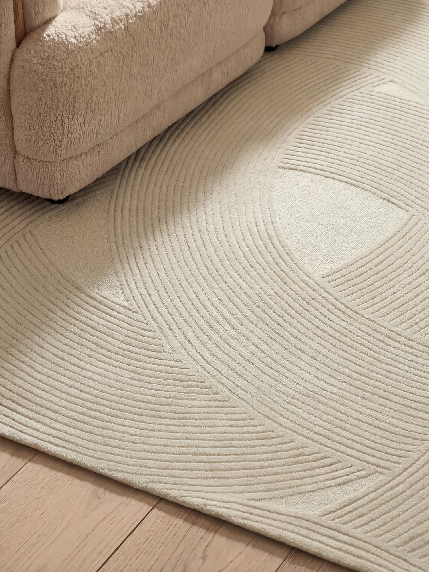 Ted Baker Wollteppich »Teppich Wollteppich Victoria« rechteckig 18 mm Höhe Naturteppich Wolle, Hoch-Tief-Design, Wohnzimmer, Schlafzimmer