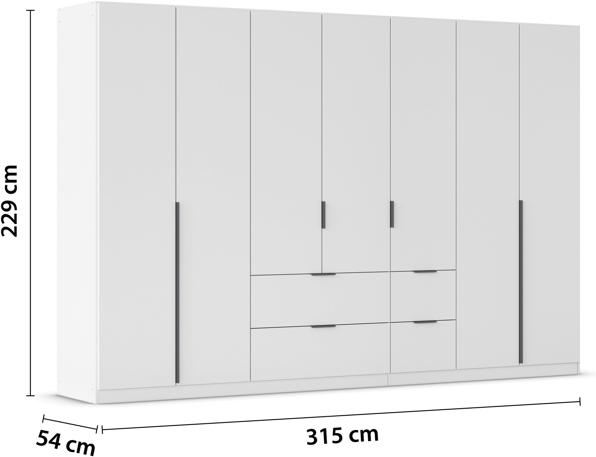 rauch Drehtürenschrank »Kleiderschrank Schrank Garderobe AGORDO mit Dekor- oder Hochglanzfront«, (in zwei Griff-Farben mit Dekor- oder Hochglanzfront), mit Außenschubkästen, in 6 Breiten und 2 Höhen MADE IN GERMANY