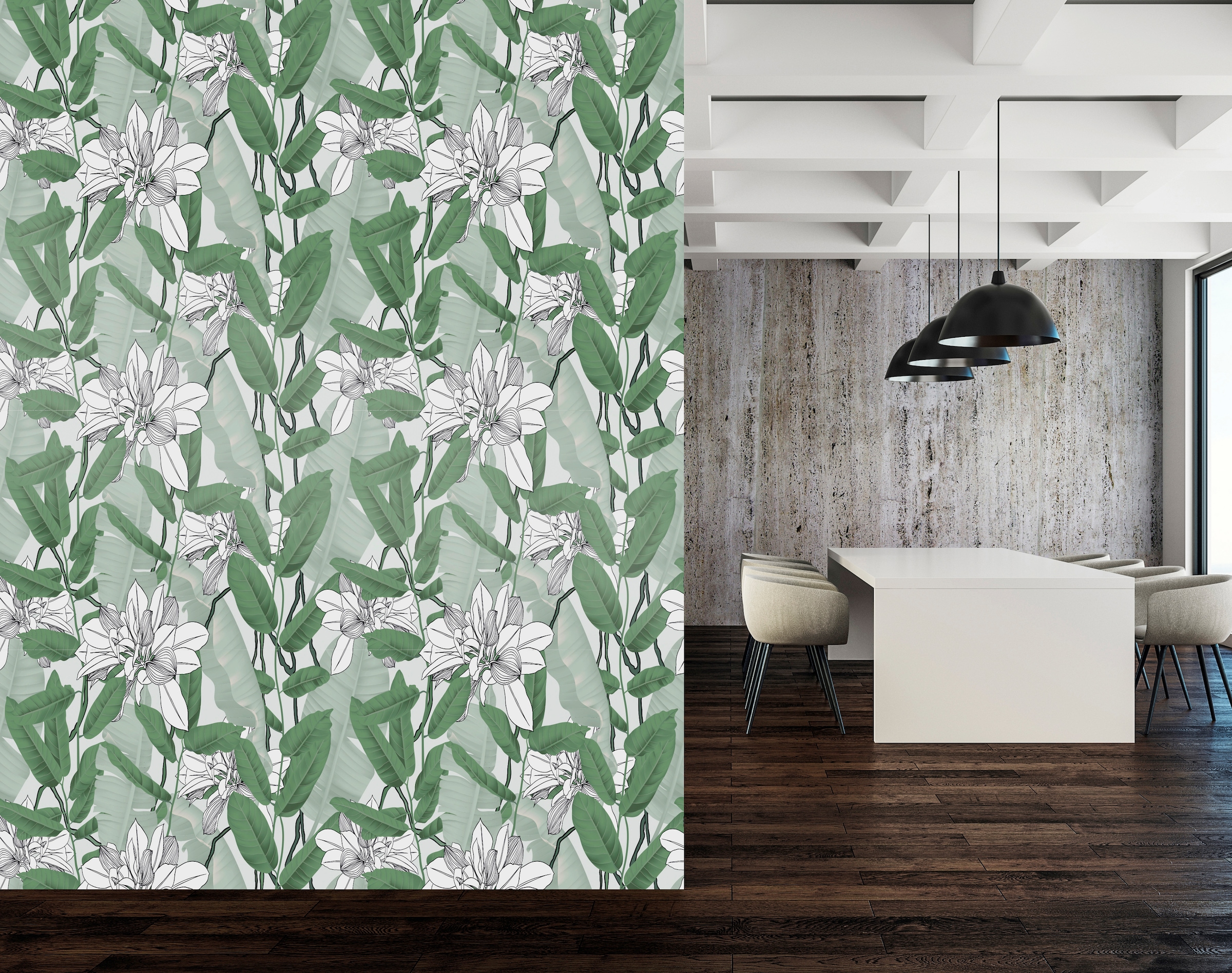 queence Vinyltapete »Conny« Motiv | bedruckt | botanisch | geblümt | gemustert | natürlich glatt 90x250cm, selbstklebend, kinderleichte Anbringung, , Sticker