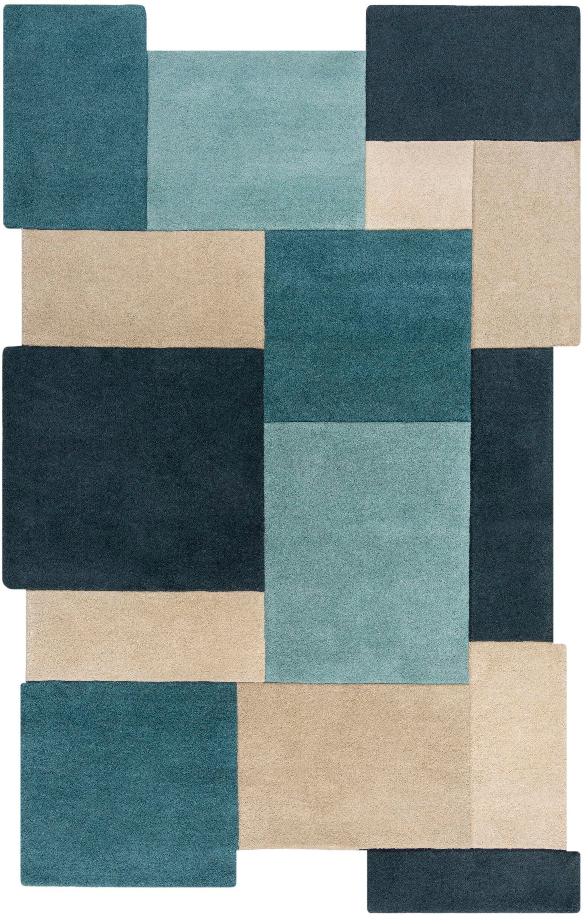 FLAIR RUGS Wollteppich »Abstract Collage, 100% Wolle« rechteckig 11 mm Höhe günstig online kaufen