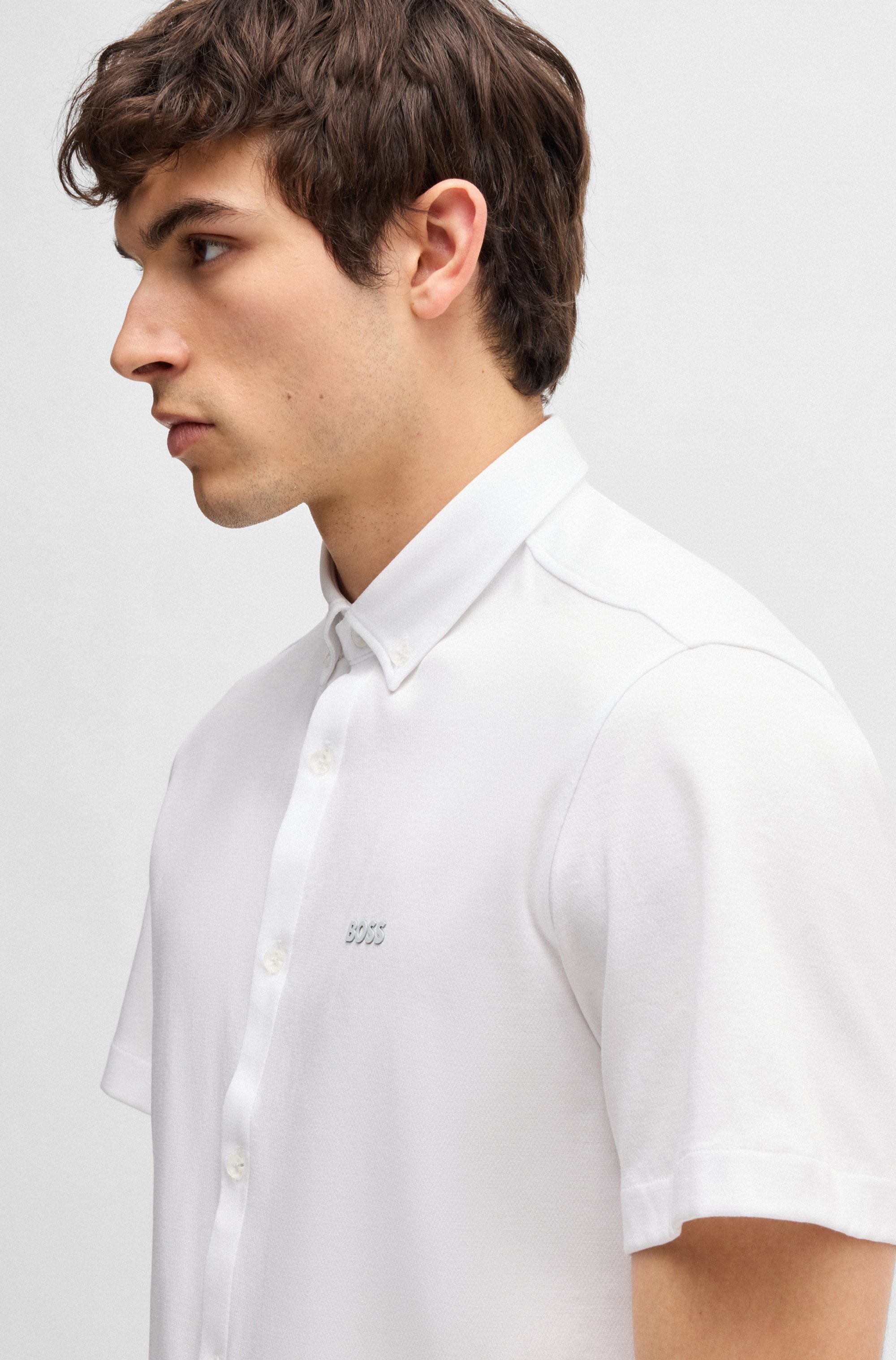 BOSS GREEN Kurzarmhemd »B MOTION S« mit Logoschriftzug auf der Brust