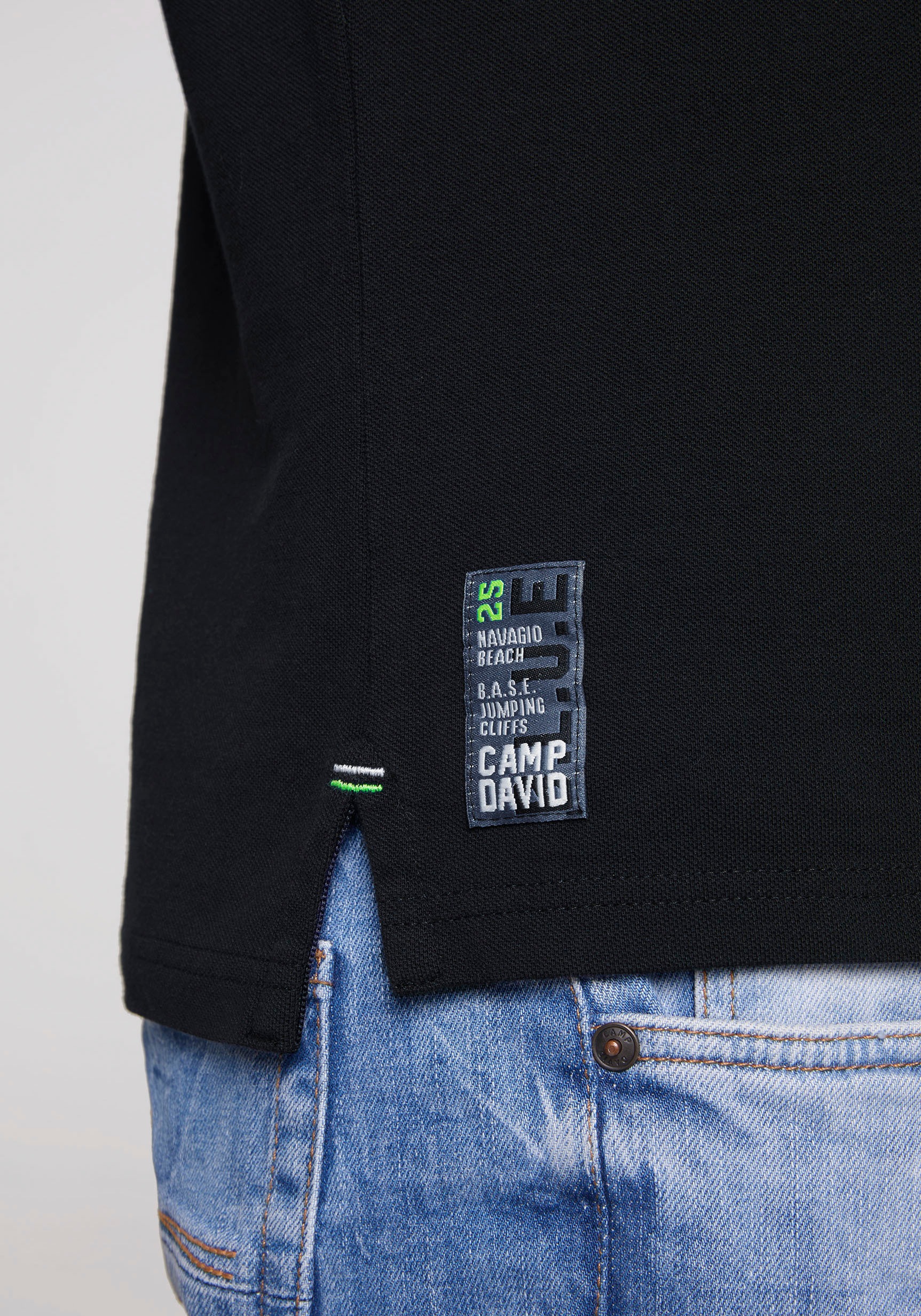 CAMP DAVID Poloshirt, mit Kontrastnähten auf den Schultern