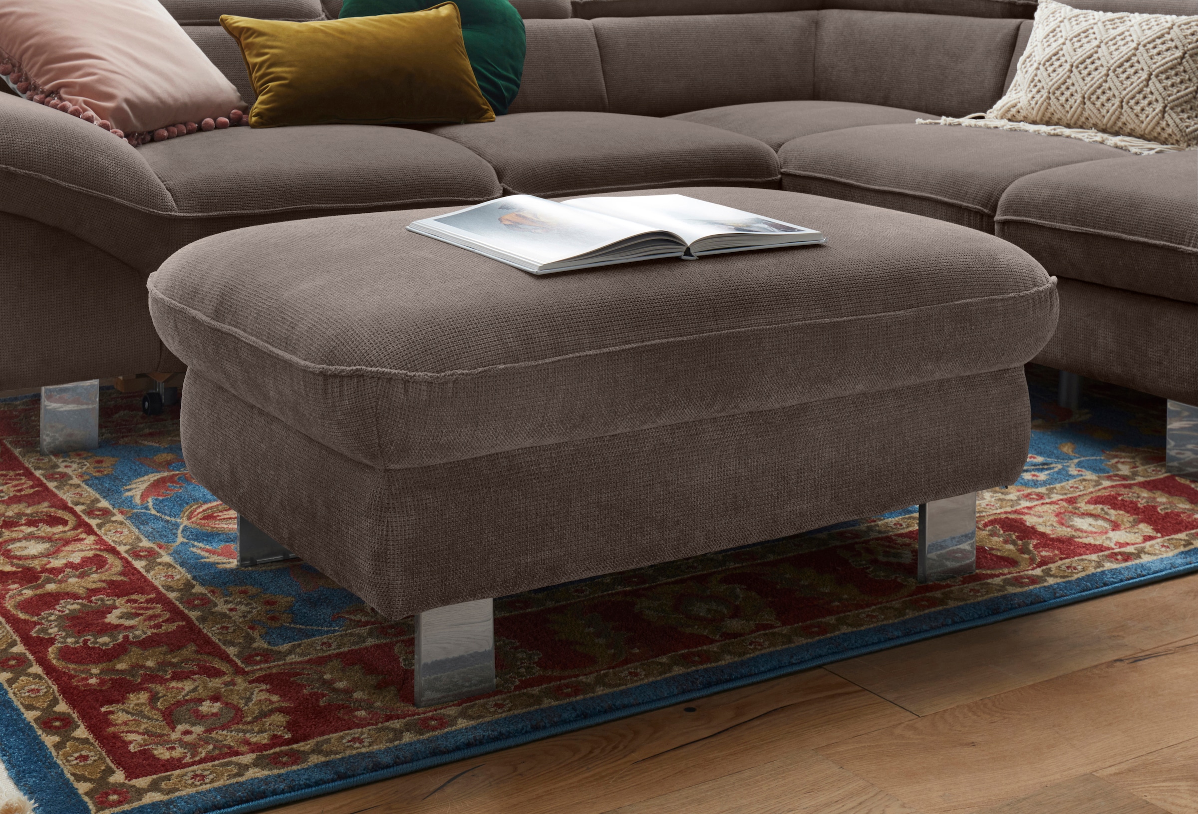 COTTA Polstergarnitur »Driver L-Form«, (Set, 2 tlg.), Set bestehend aus: Ecksofa mit Kopfteilverstellung & Hocker