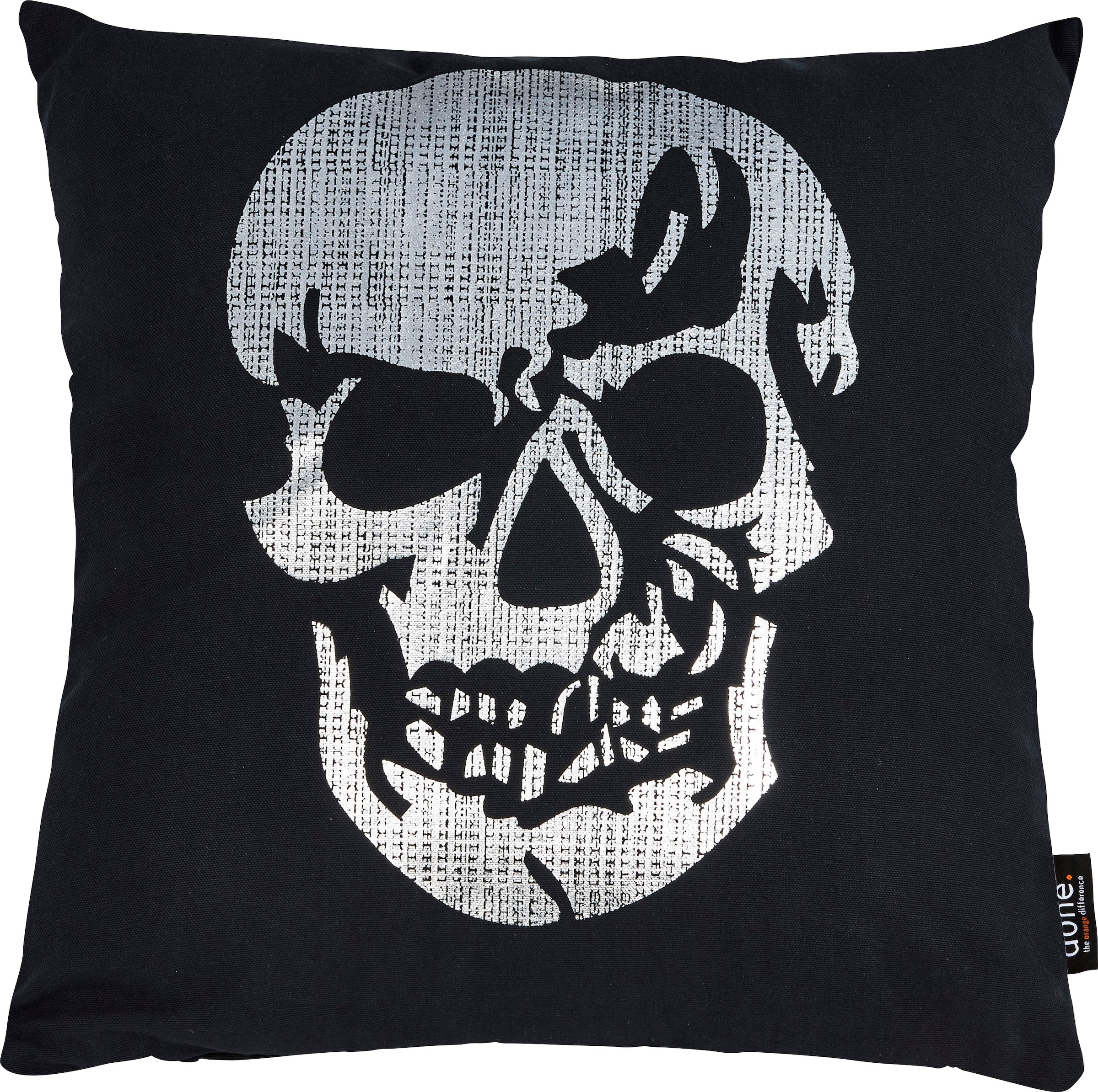 done.® Dekokissen »Stone Skull«, mit Totenkopf-Applikation, Kissenhüle mit günstig online kaufen