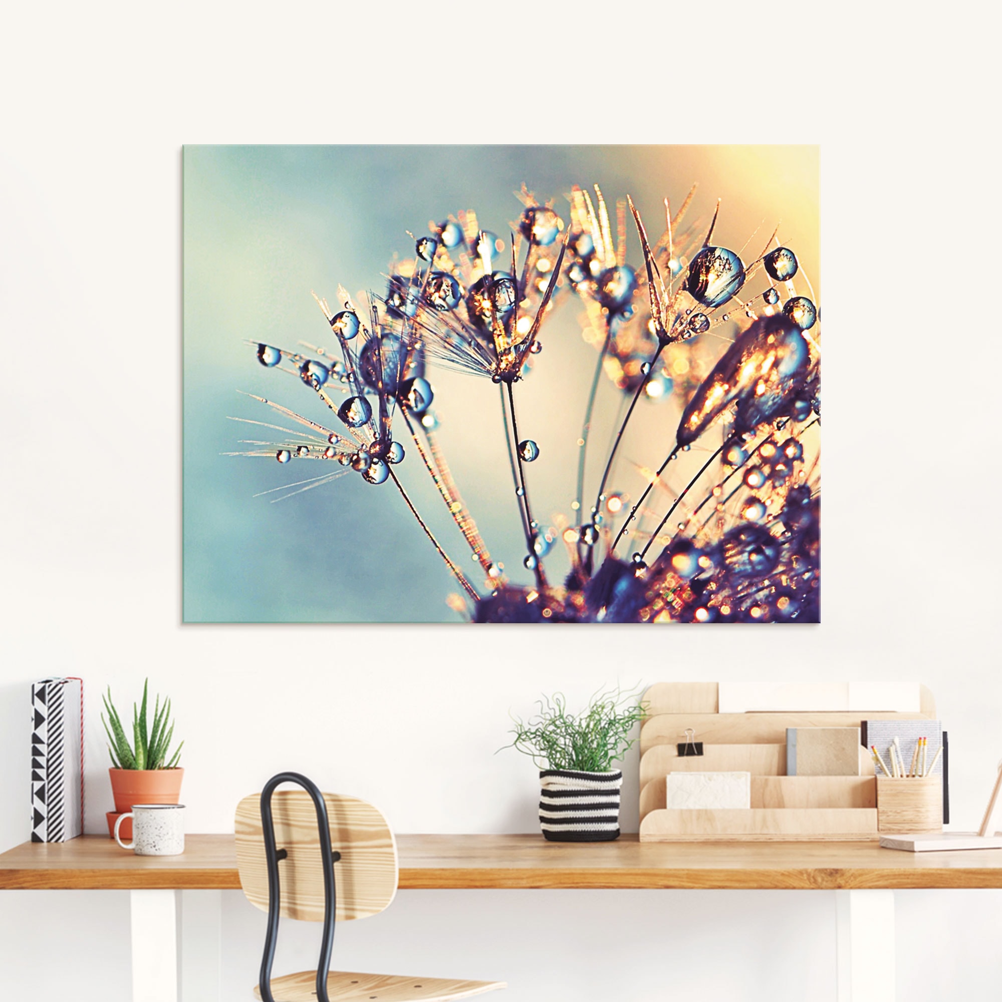 Artland Glasbild "Pusteblume Glitzertau", Blumen, (1 St.), in verschiedenen günstig online kaufen