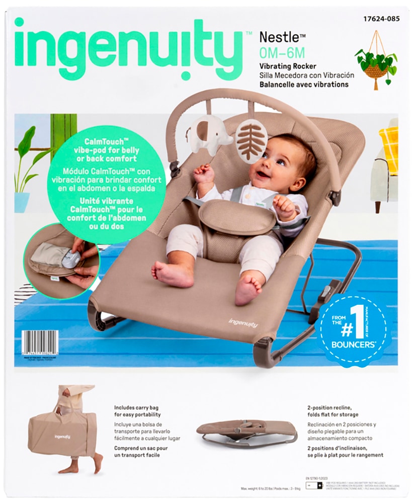 ingenuity Babywippe »Nestle™ Vibrating Rocker« bis 9 kg mit Vibration