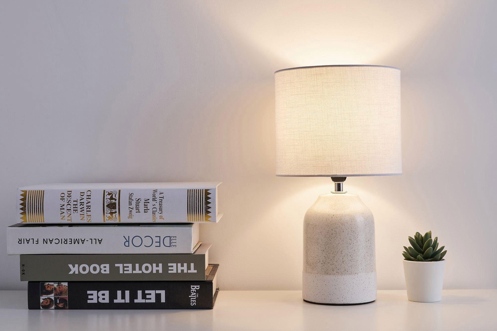 Pauleen Tischleuchte »Sandy Glow max. 20W 230V Stoffschirm Keramik«, 1 flam günstig online kaufen