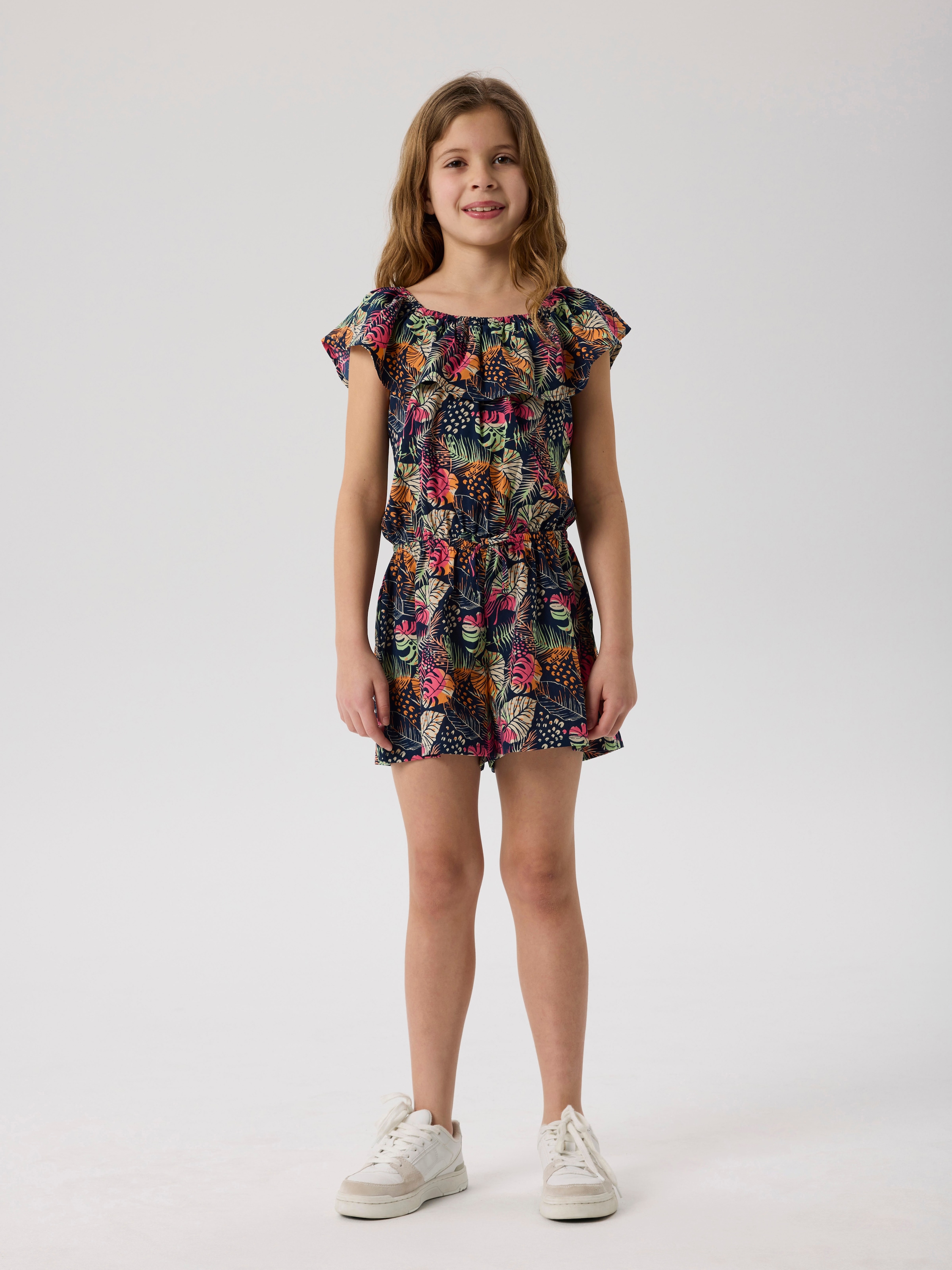 Name It Kurzoverall »NKFVINAYA  PLAYSUIT FFF« Kunstfaser, elastischer Bund, Allover-Druck