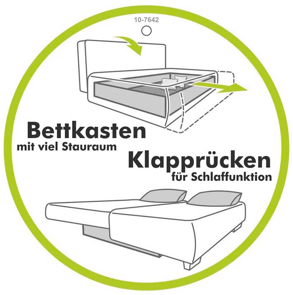 Jockenhöfer Gruppe Ecksofa »Ecksofa Elmau, Größe Ottomane: L, B:235cm, optional mit Topper« mit Schlaffunktion, Bettkasten & 2 Zierkissen
