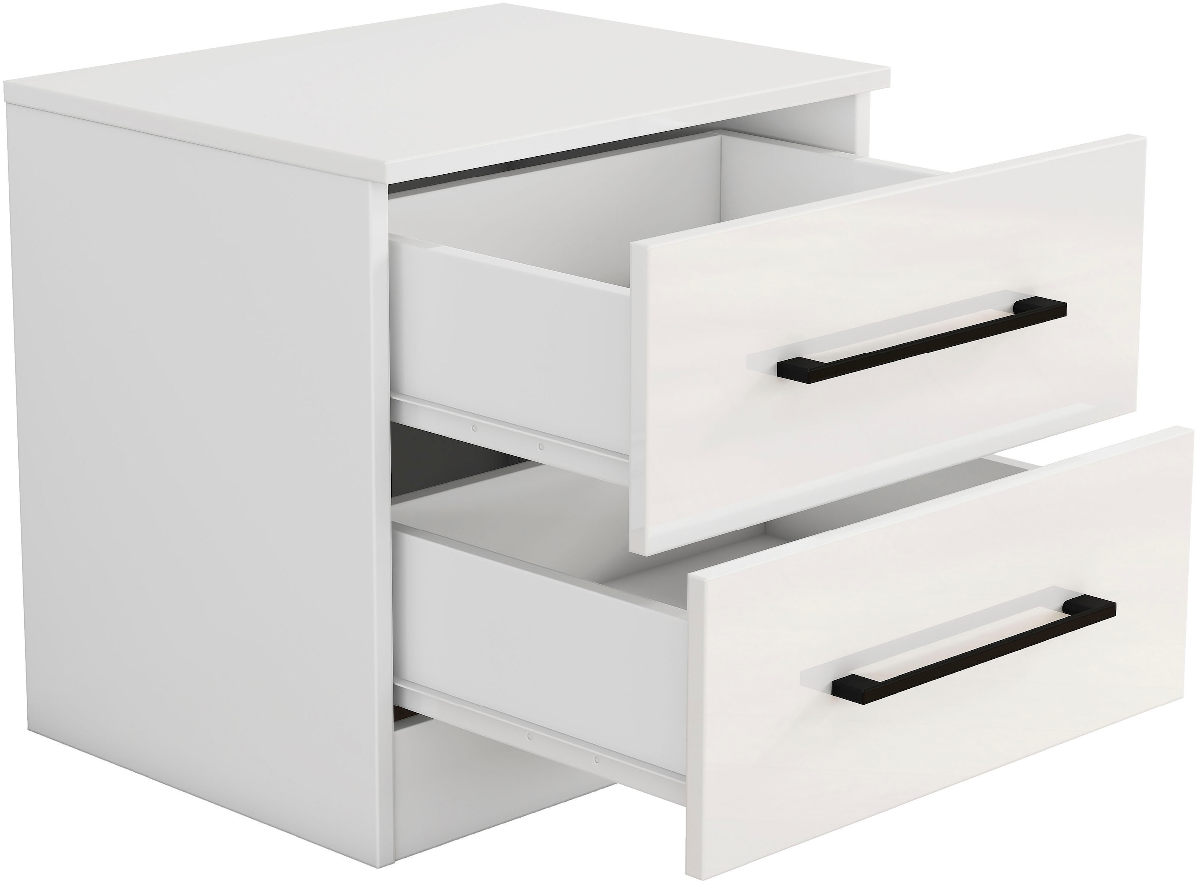 OTTO home Nachtkommode »Sylt Bestseller, 2 Schubladen mit viel Stauraum – Ordnung & Eleganz.« Spar-Set, modernes Hochglanz Nachtschrank Set (2 Stück) Stilvolles Design, 2 Stk. tlg. Nachttisch Bestseller Beistelltisch Kommode
