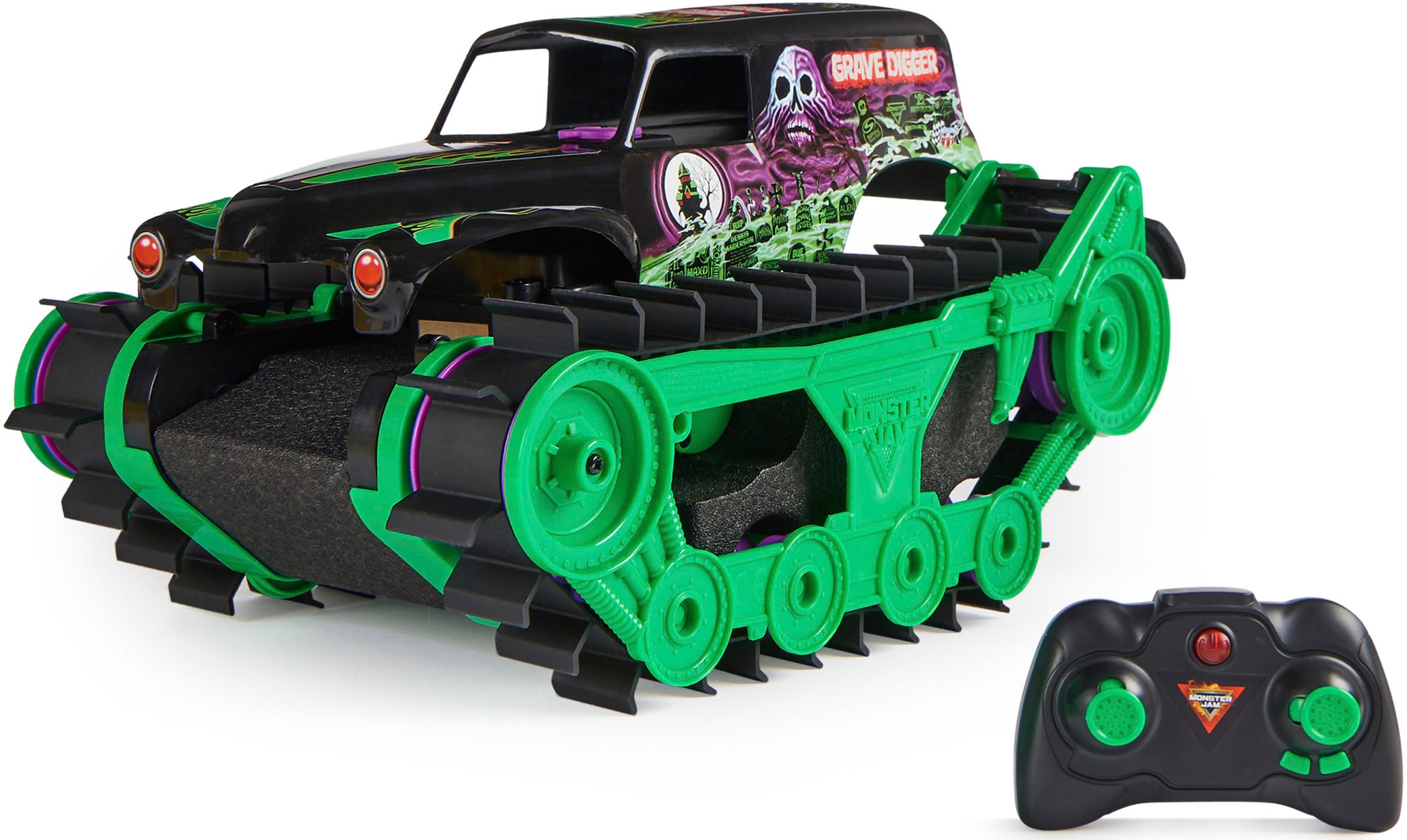 Spin Master RC-Monstertruck »Monster Jam - Grave Digger Trax«, All-Terrain-geländegängig an Land und im Wasser