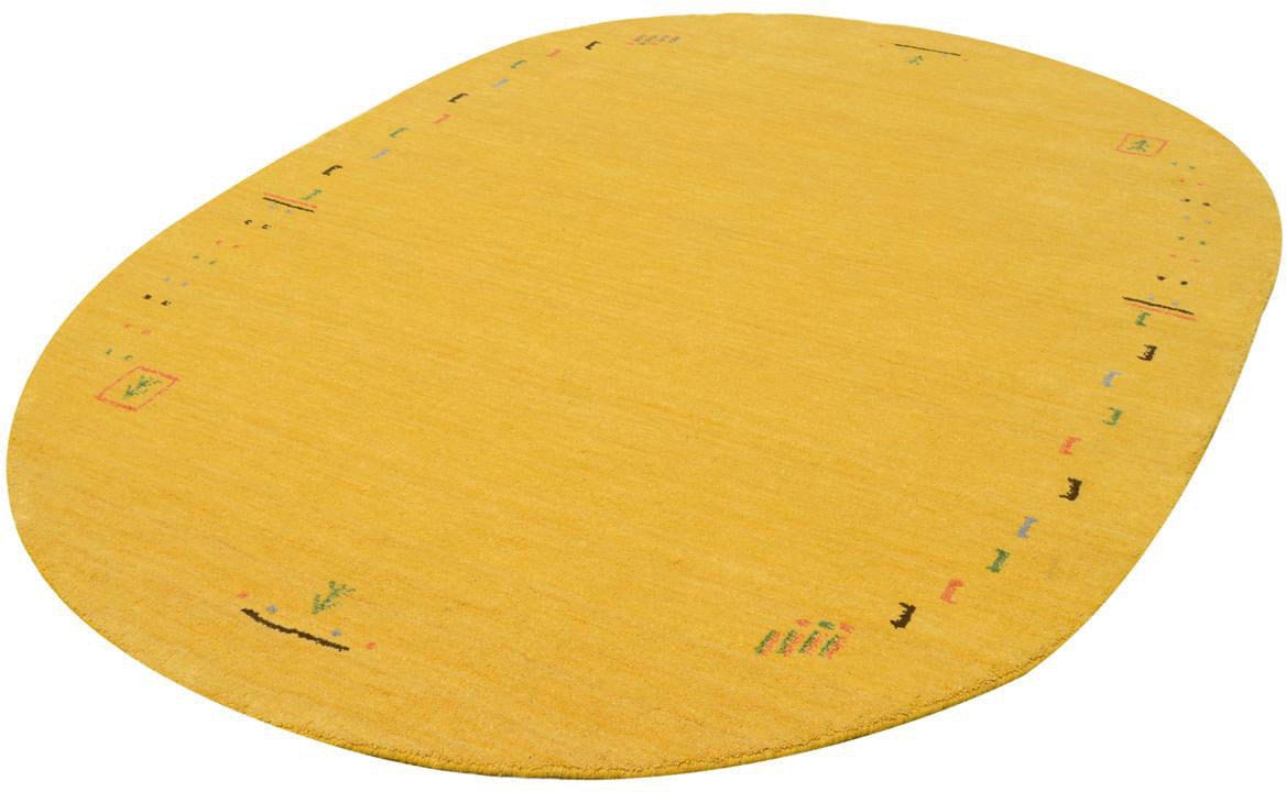 morgenland Wollteppich »GABBEH FEIN FENTH«, oval, 18 mm Höhe, reine Schurwolle bunte Bordüre, Wohnzimmer