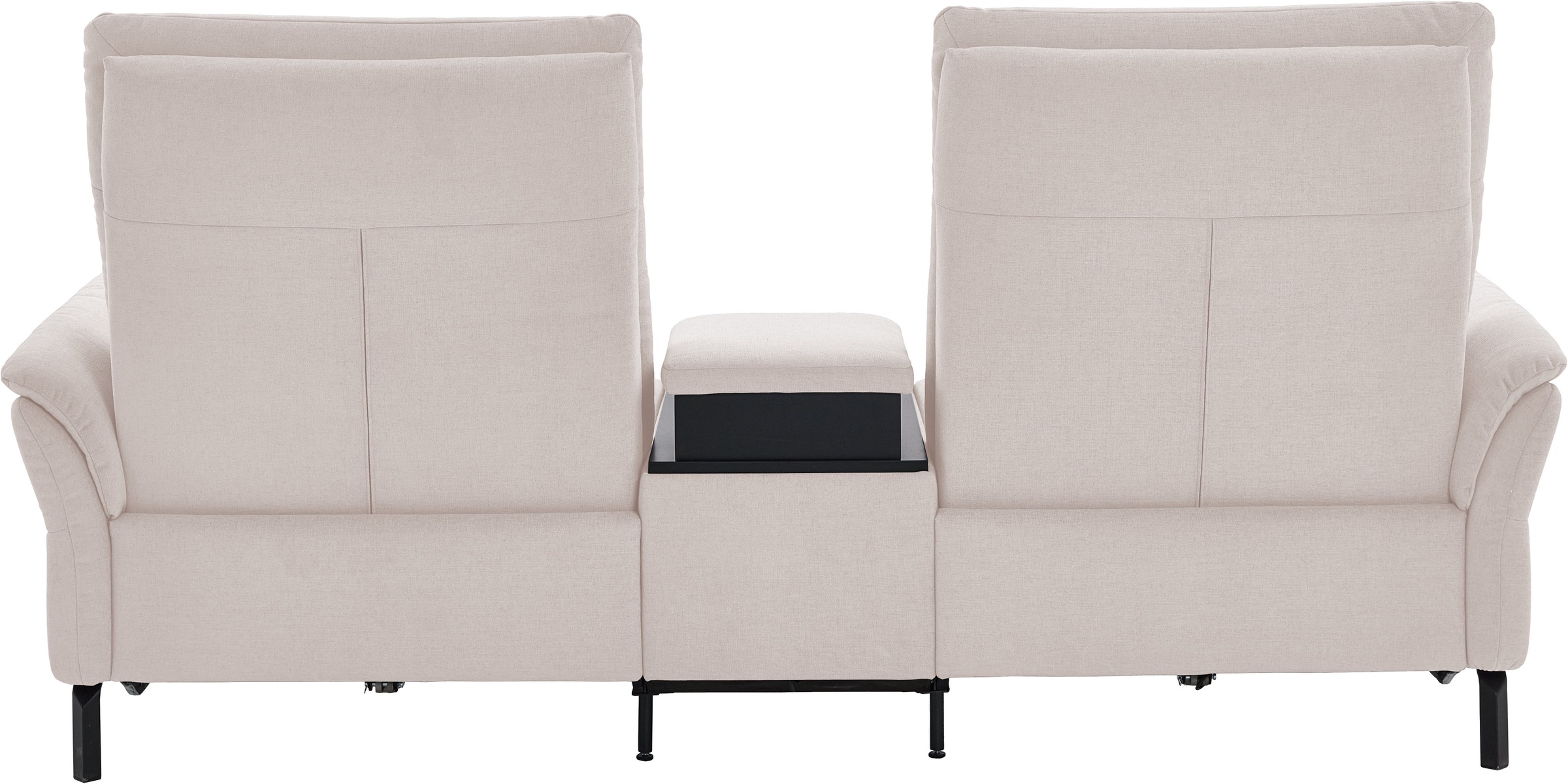 Home affaire 2-Sitzer »Sisto, inklusive 2x Relaxfunktion motorisch mit Herz-Waage-Beschlag« Zwischenelement mit Tisch, Steckdose & USB-Ladestation