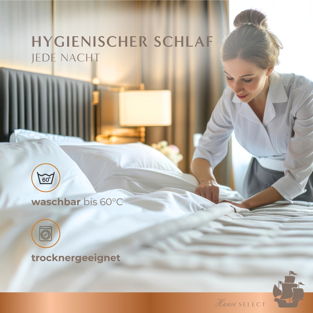 Hanse mit Kogge Microfaserbettdecke »Hanse Select federfrei, Luxushotel, Ganzjahresdecke, Made in Germany« normal Füllung 100% hochwertige 6D-Hohlfaser 1 Stk. tlg. hochwertige Bettdecke 135x200 cm, 155x220 cm & weitere Größen