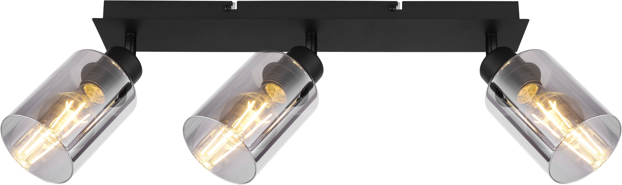 GLOBO LIGHTING Deckenspot »HADERA« E27 1 Stk. Deckenstrahler schwarz matt, Rauchglas, E27