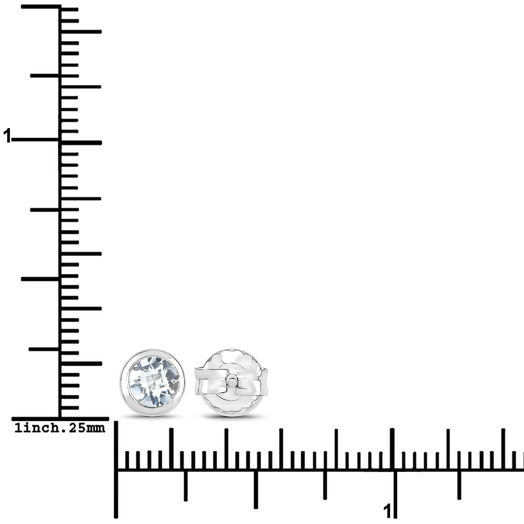 Vira Jewels Paar Ohrstecker »925-Sterling Silber rhodiniert glänzend Aquamarine hellblau rund«