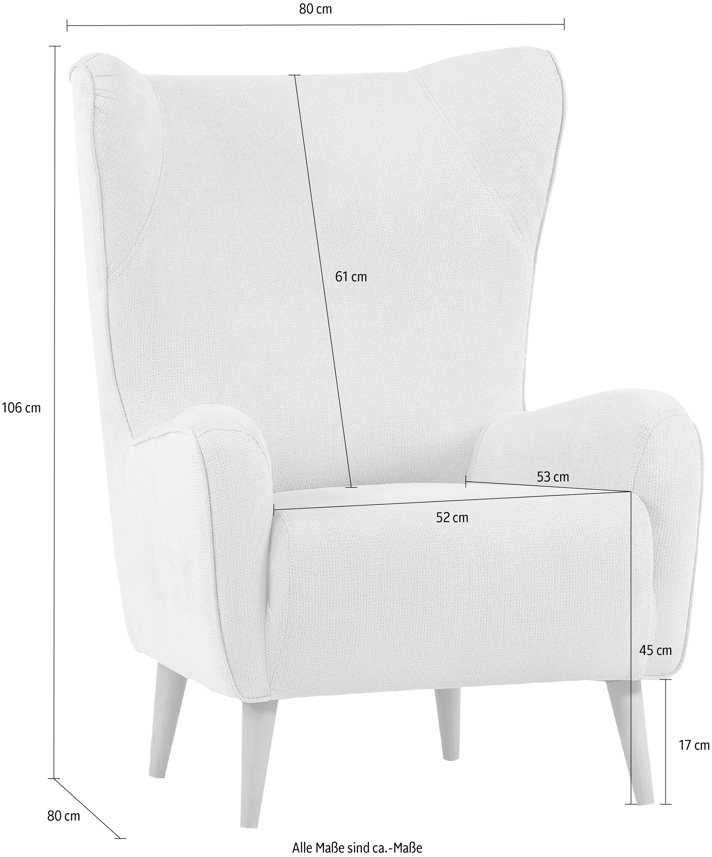 Gutmann Factory Ohrensessel »Vigo« Gestell antikfarben oder eiche natur